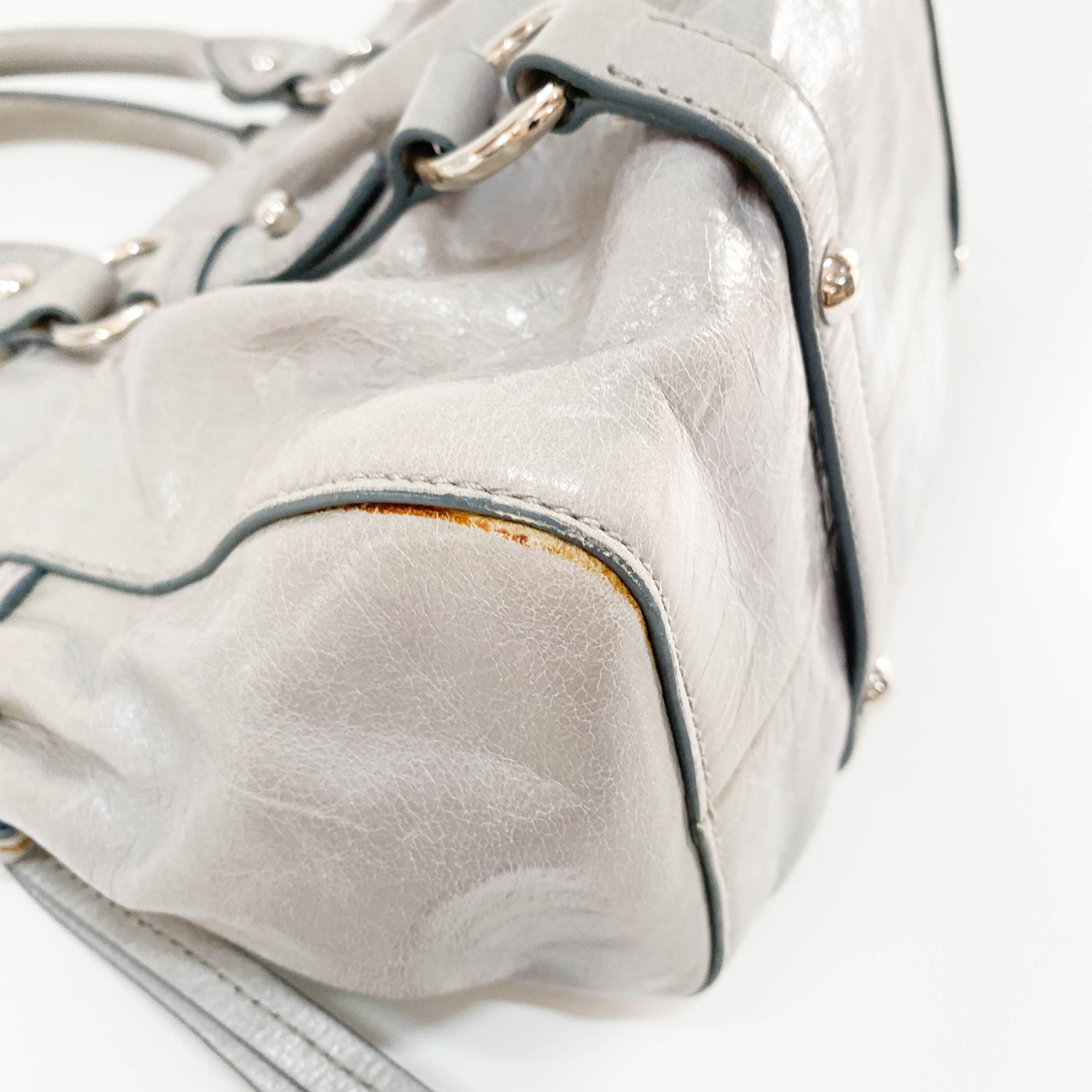 Vitello Mini Grey Calfskin Two Way Bag