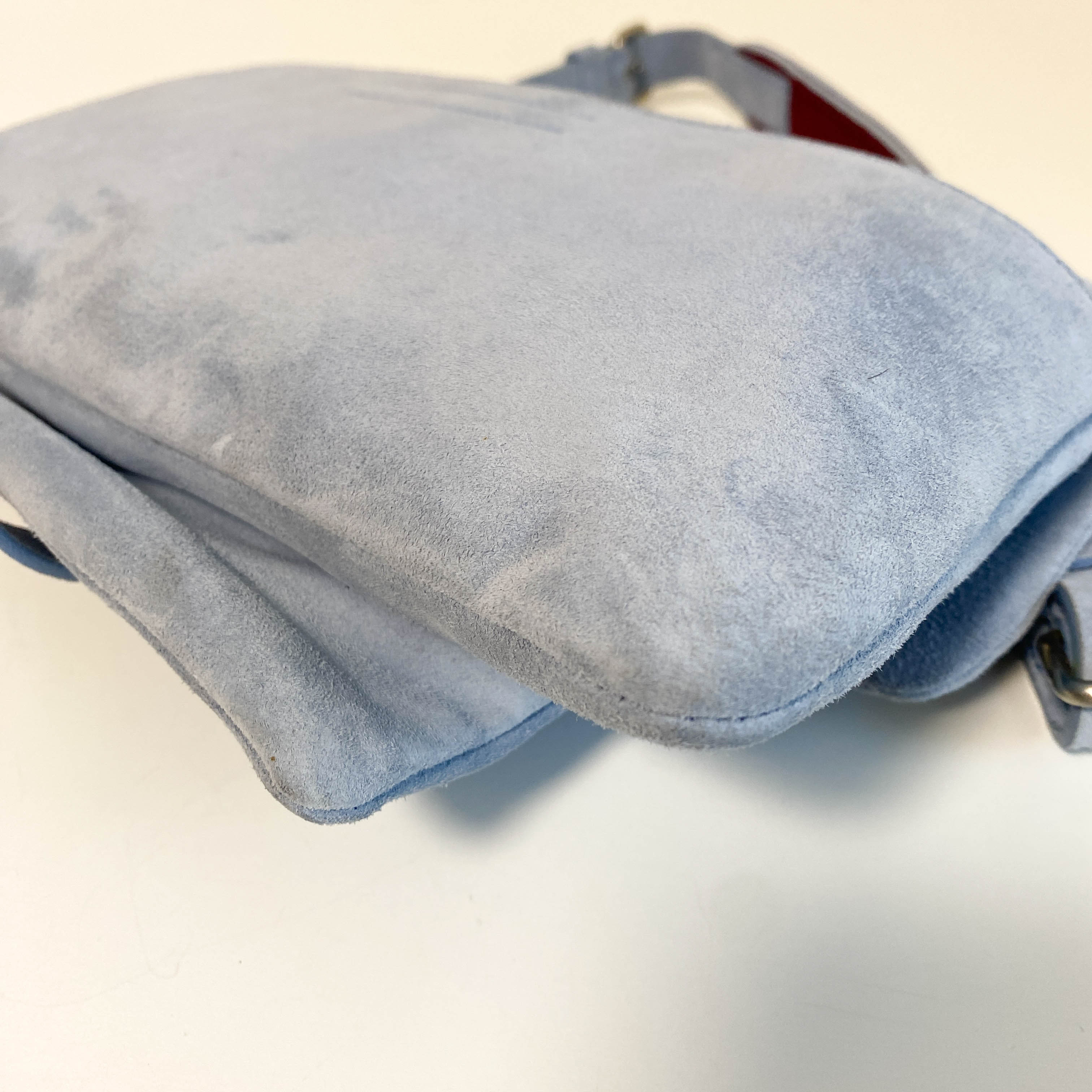 Archive Blue Suede Shoulder Bag