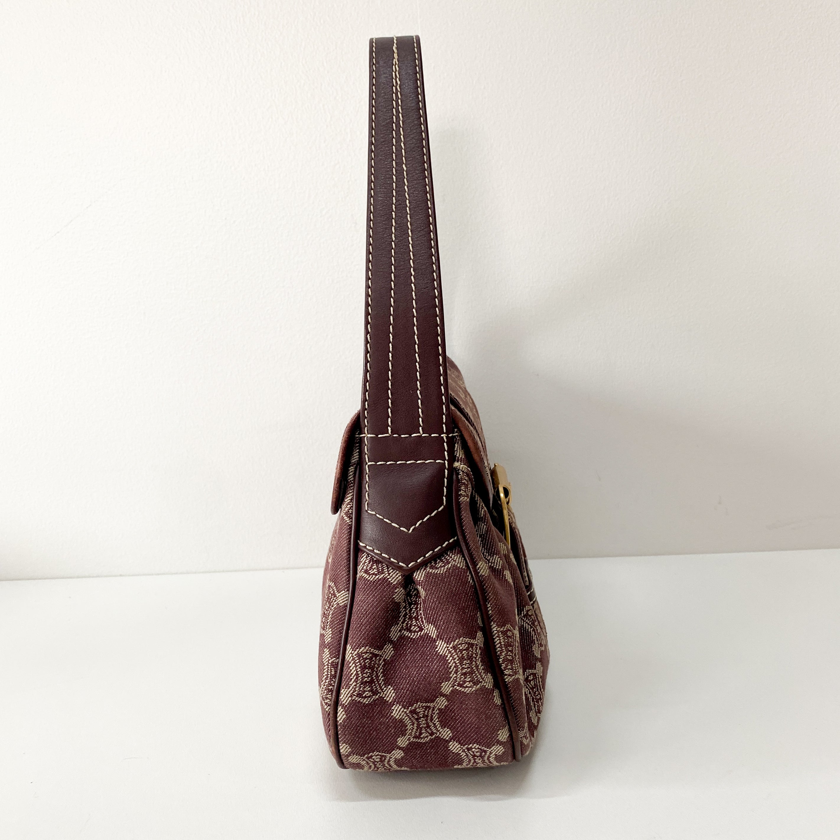 Paris Macadam Purple Denim Shoulder Bag