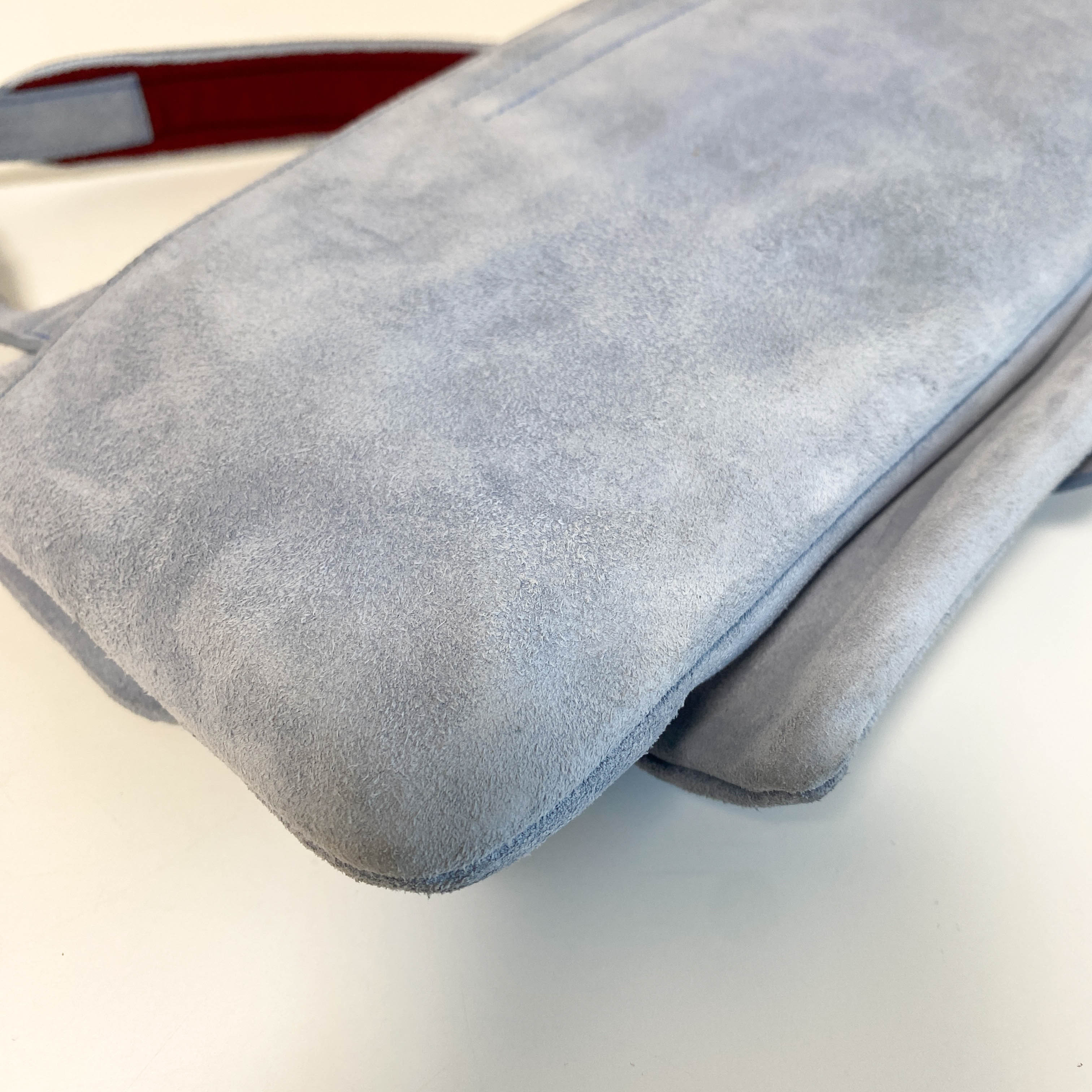 Archive Blue Suede Shoulder Bag