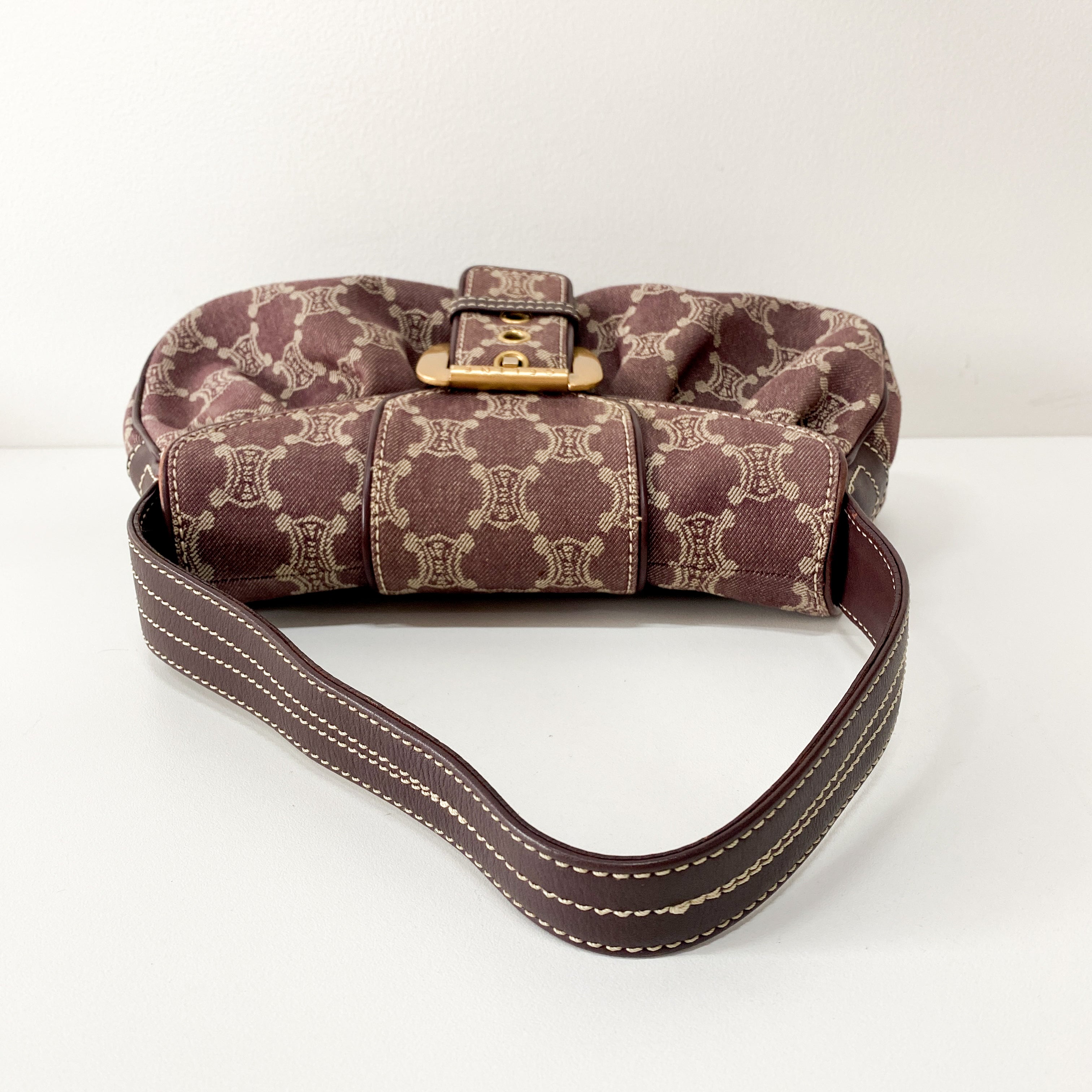 Paris Macadam Purple Denim Shoulder Bag