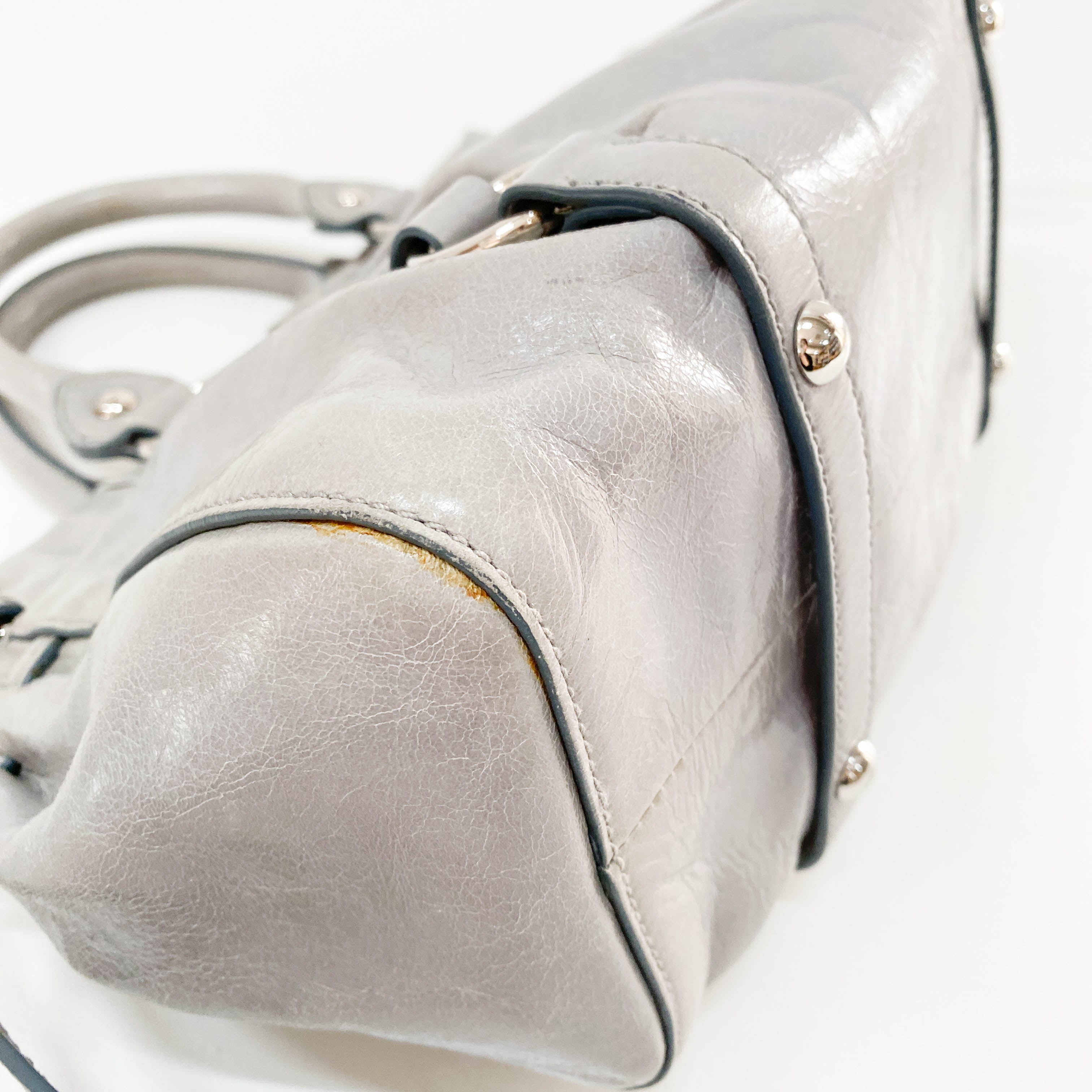 Vitello Mini Grey Calfskin Two Way Bag