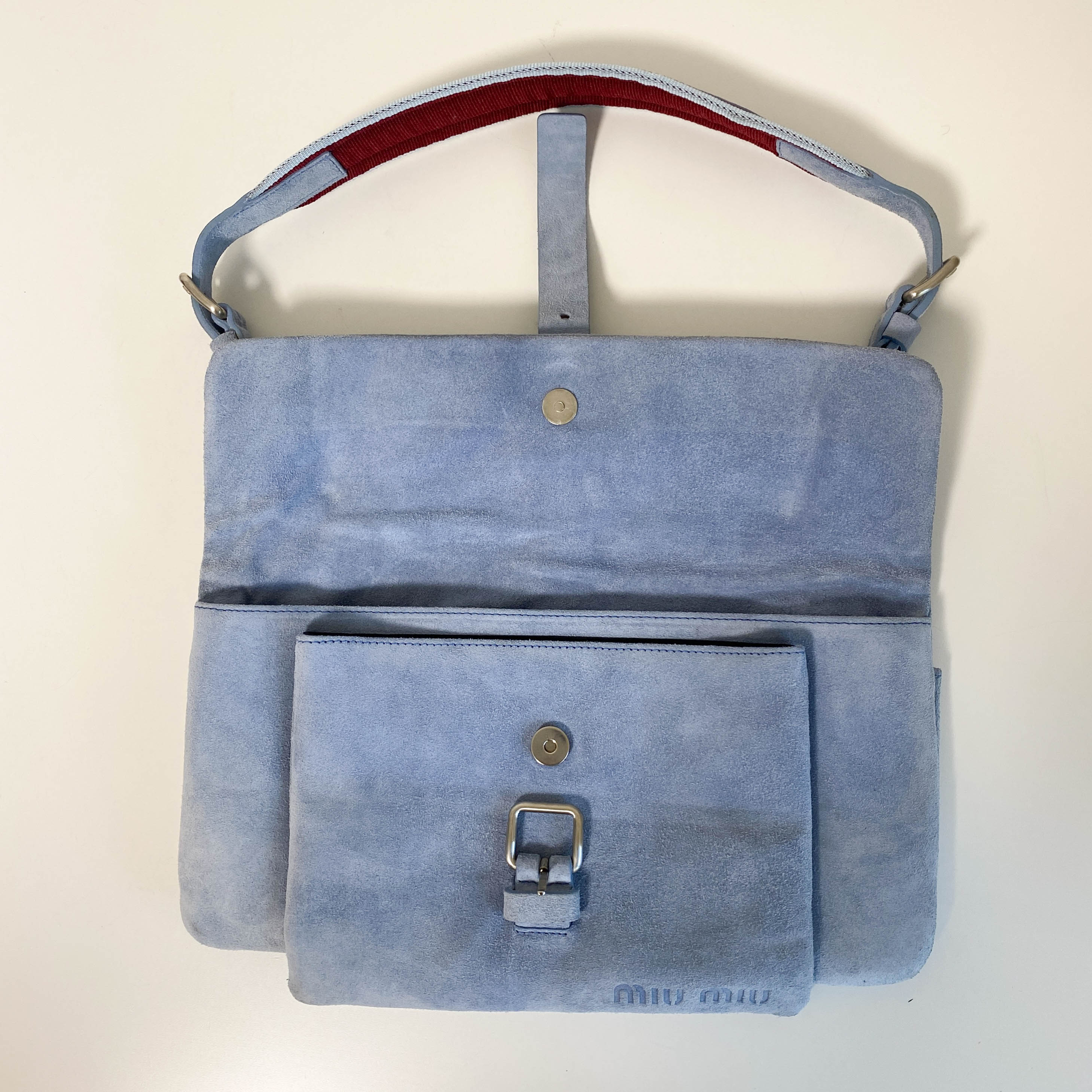 Archive Blue Suede Shoulder Bag