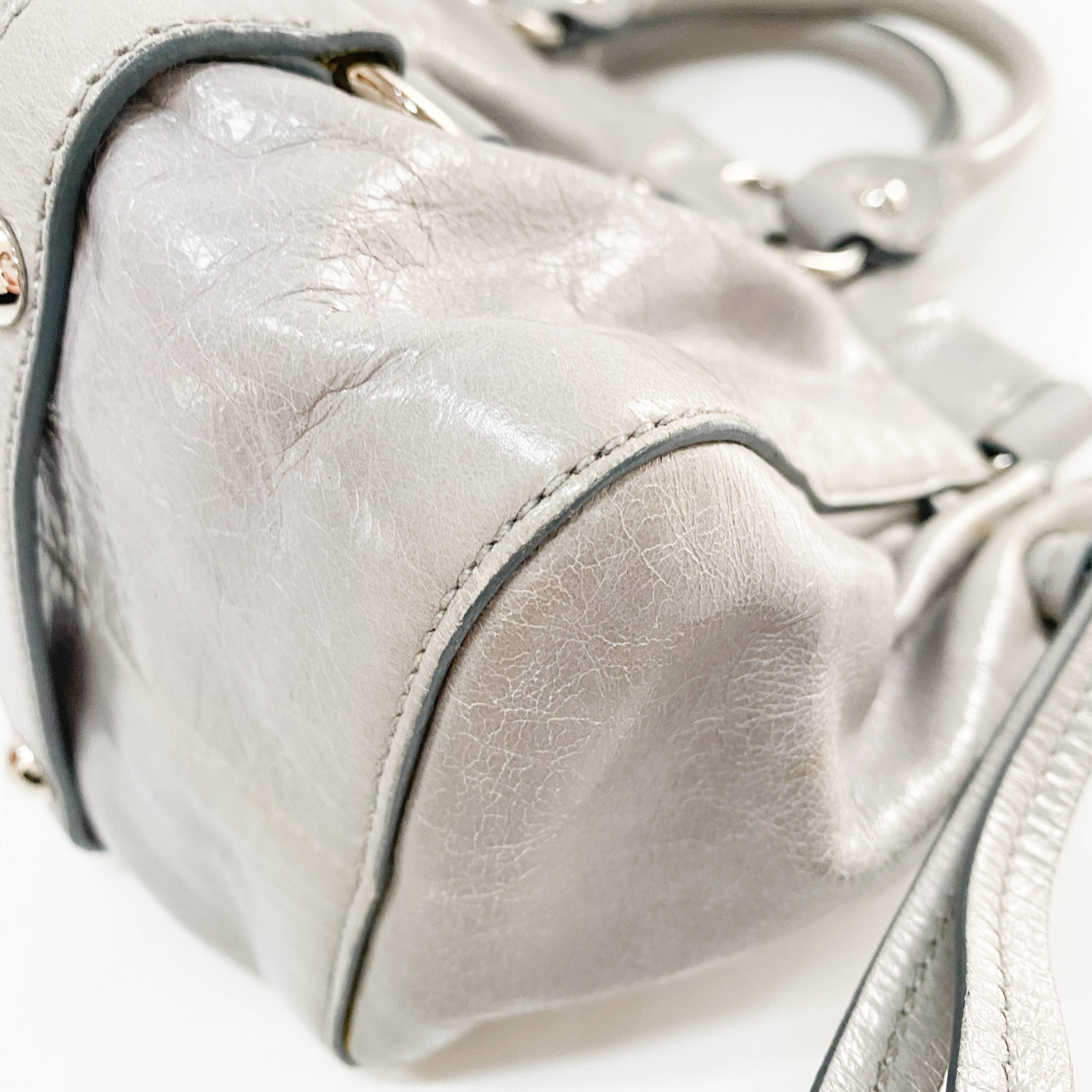 Vitello Mini Grey Calfskin Two Way Bag