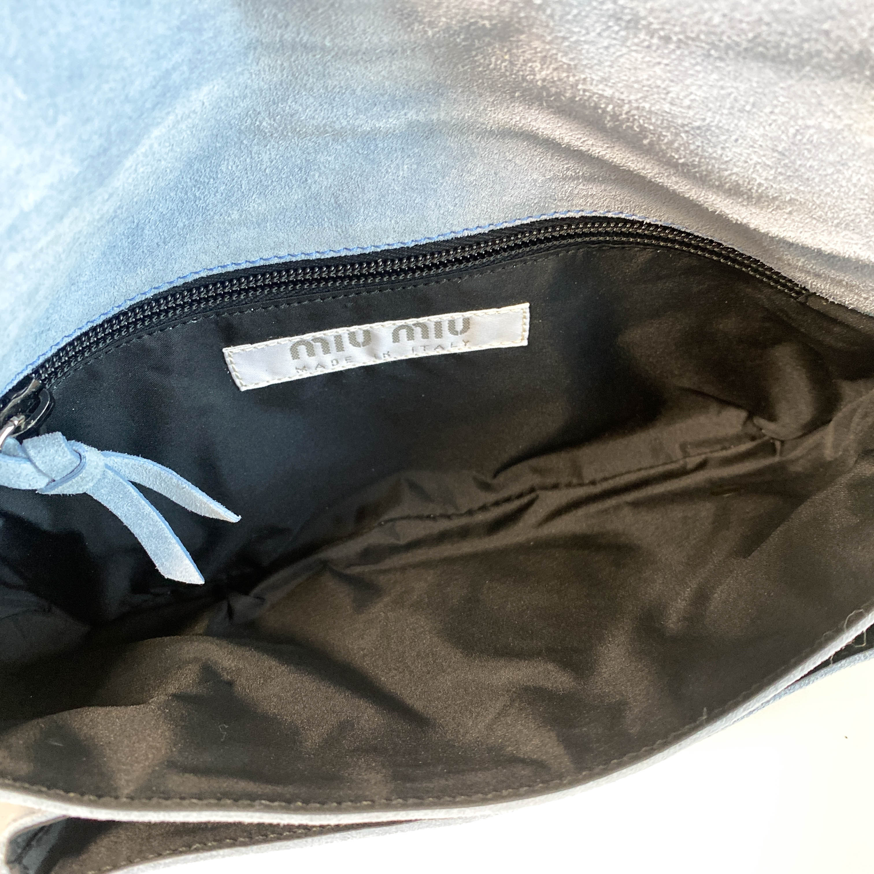 Archive Blue Suede Shoulder Bag