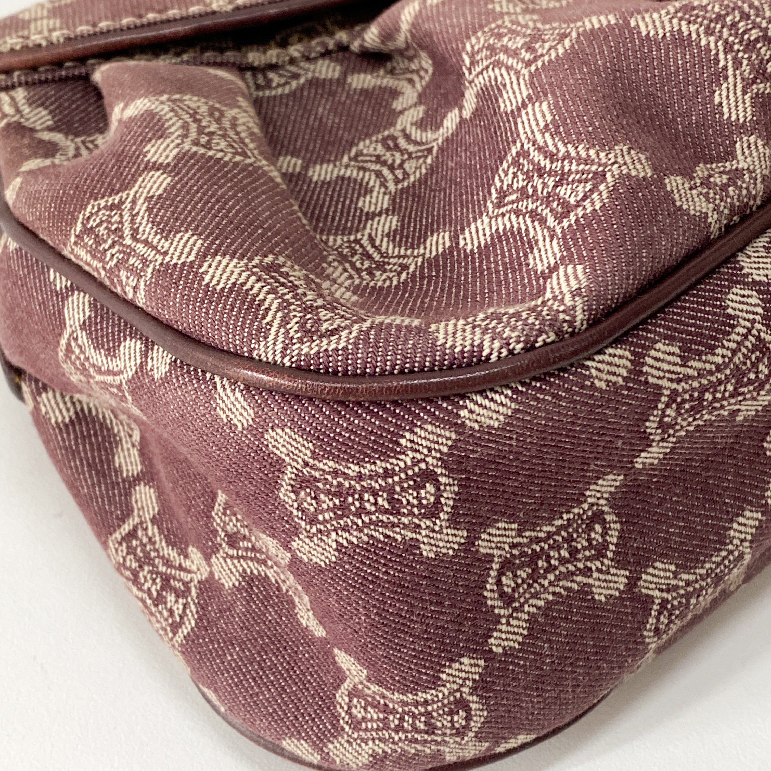 Paris Macadam Purple Denim Shoulder Bag