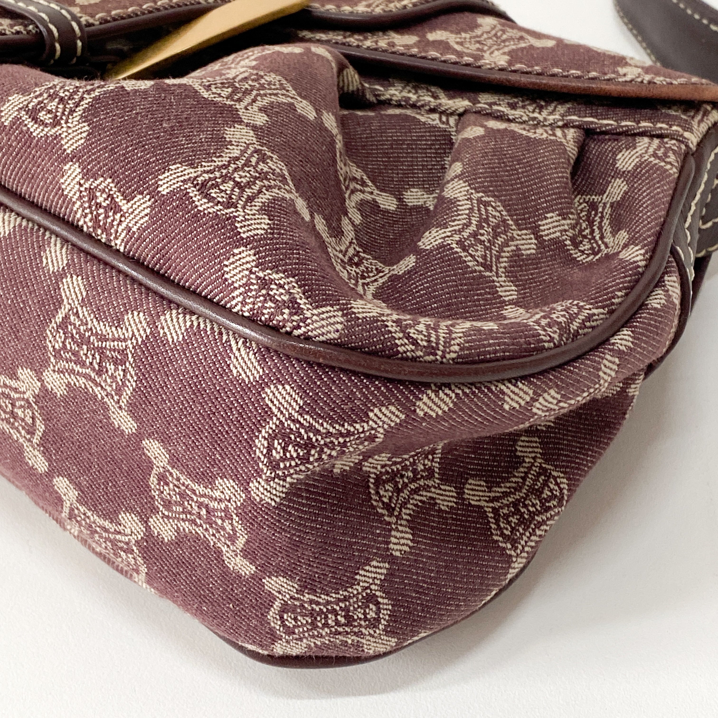 Paris Macadam Purple Denim Shoulder Bag