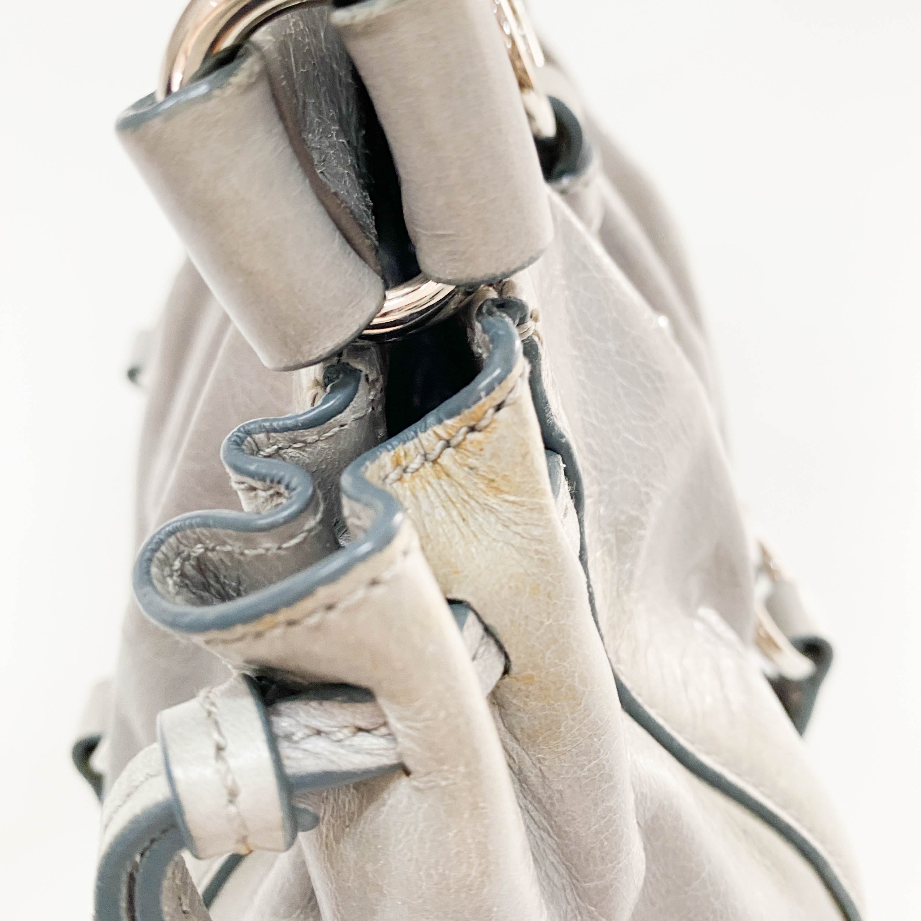 Vitello Mini Grey Calfskin Two Way Bag