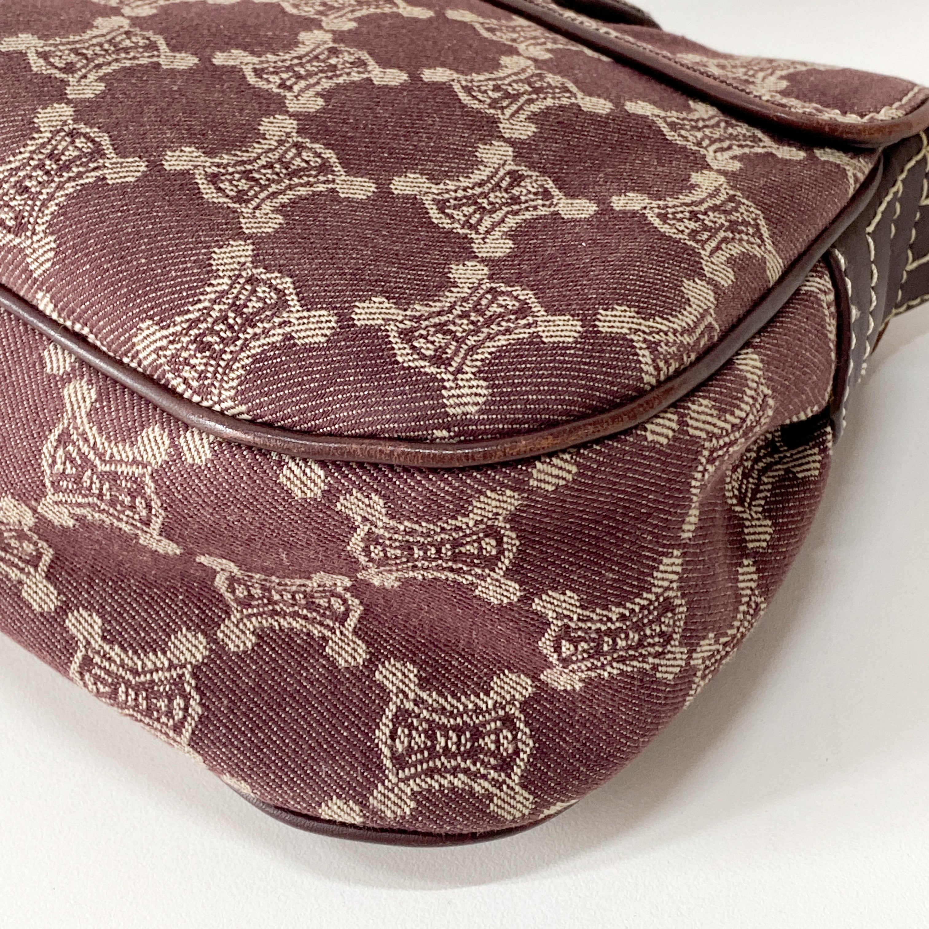 Paris Macadam Purple Denim Shoulder Bag