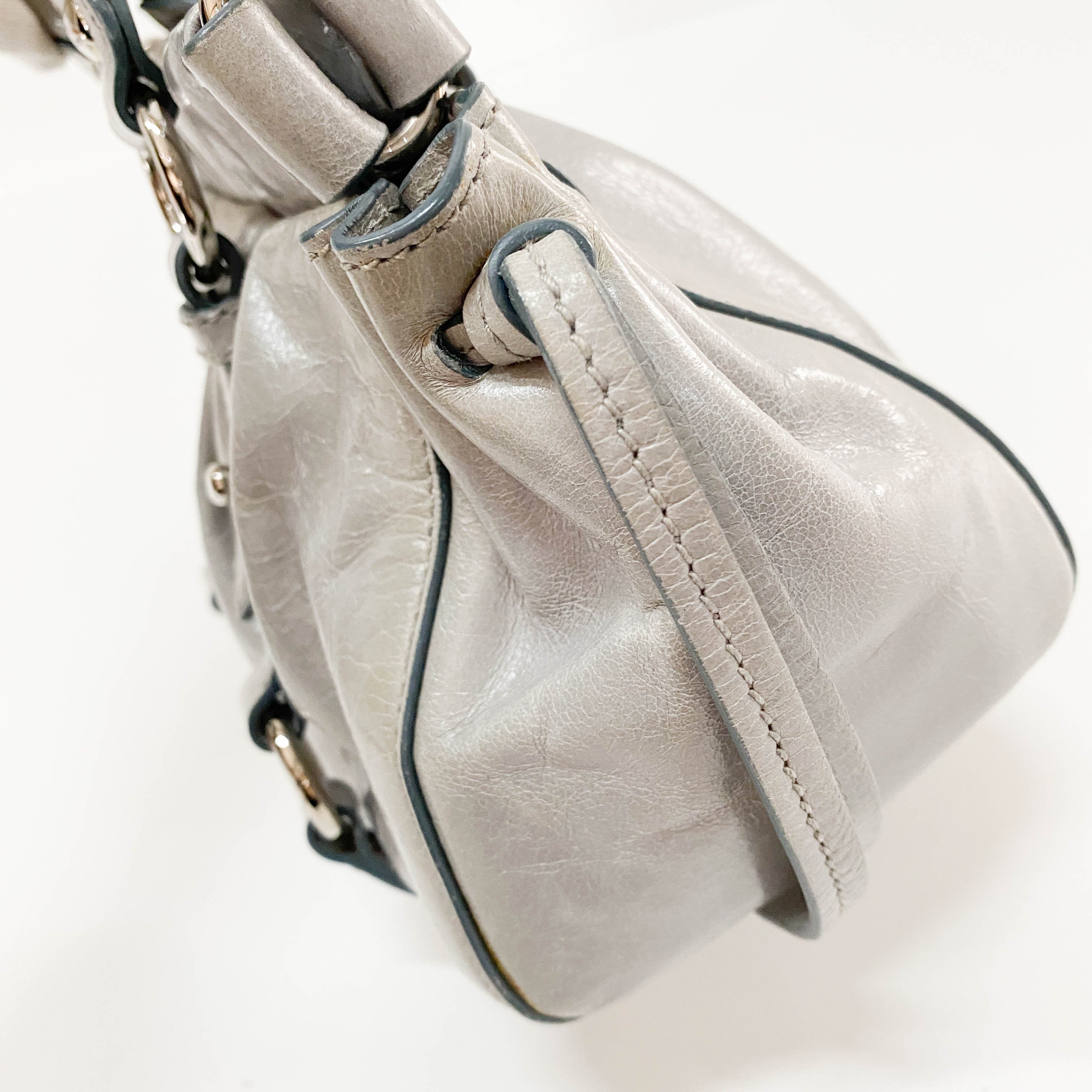 Vitello Mini Grey Calfskin Two Way Bag