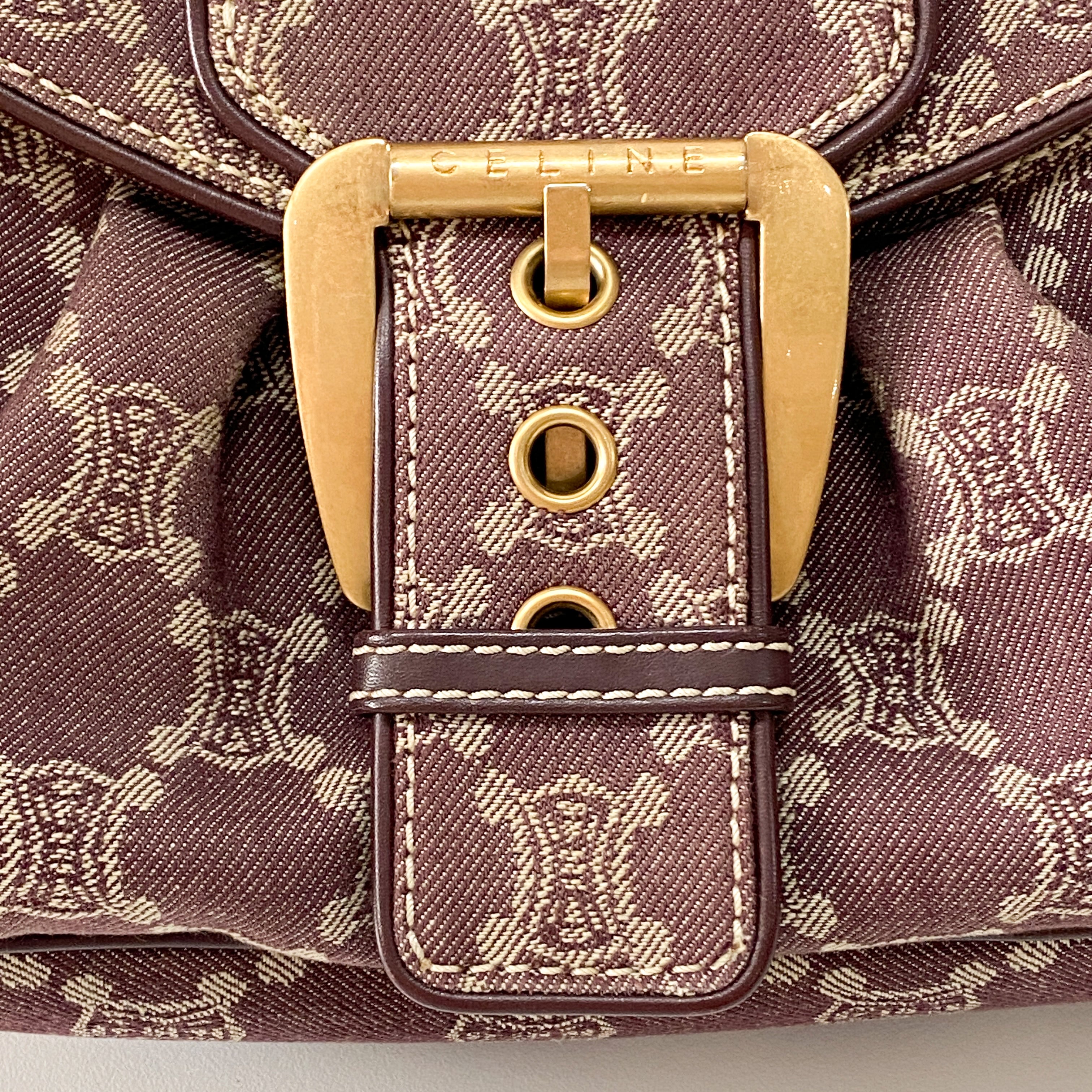 Paris Macadam Purple Denim Shoulder Bag