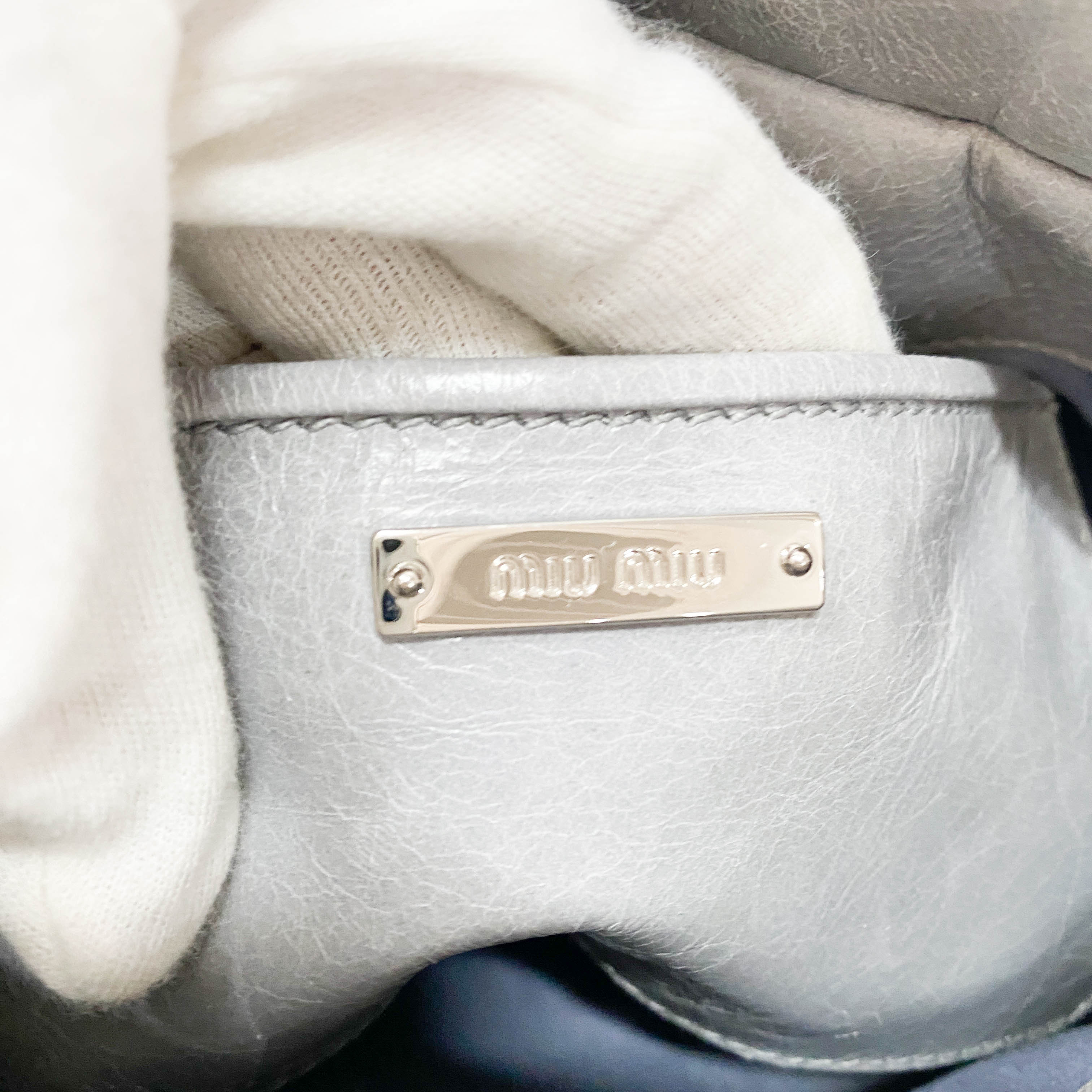 Vitello Mini Grey Calfskin Two Way Bag