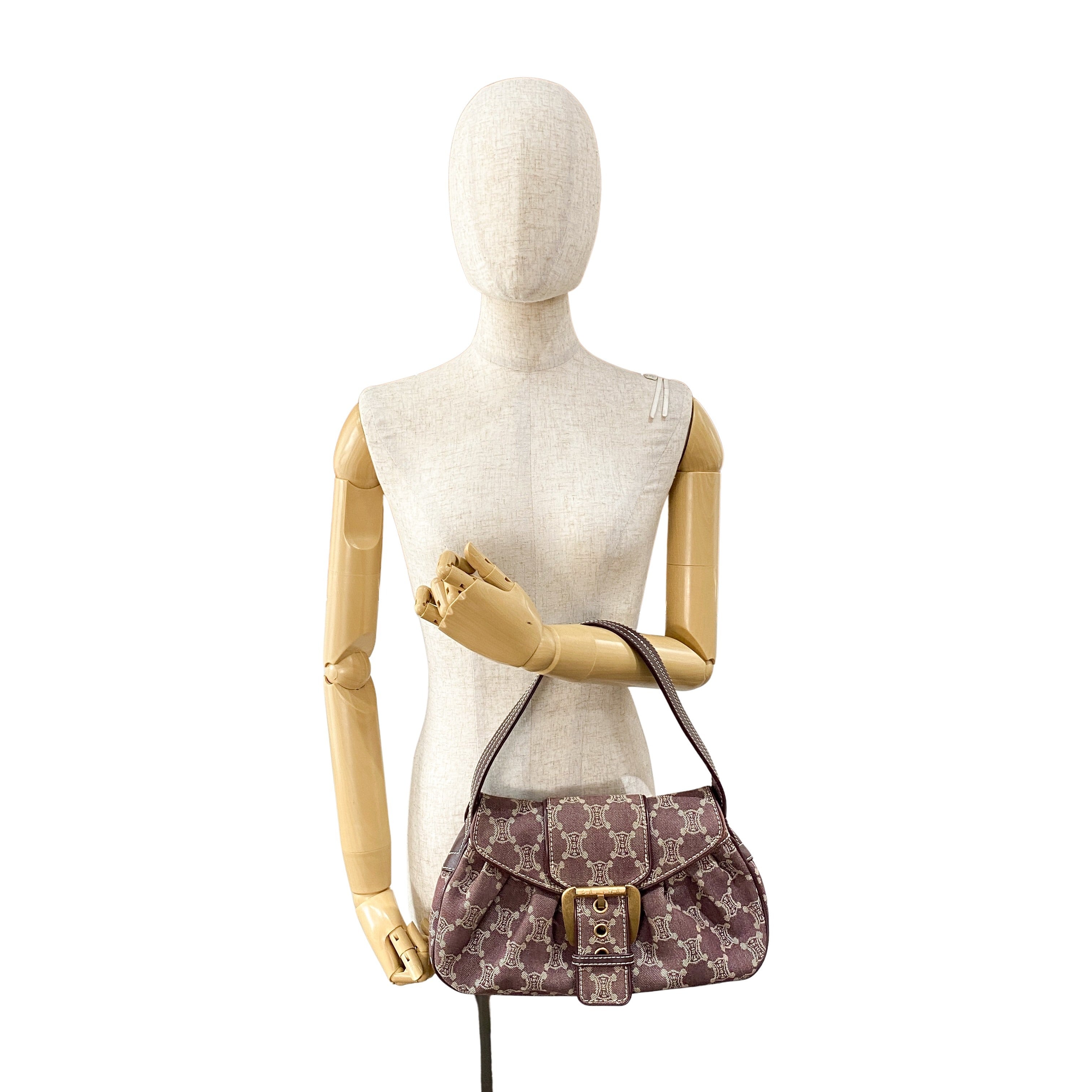 Paris Macadam Purple Denim Shoulder Bag