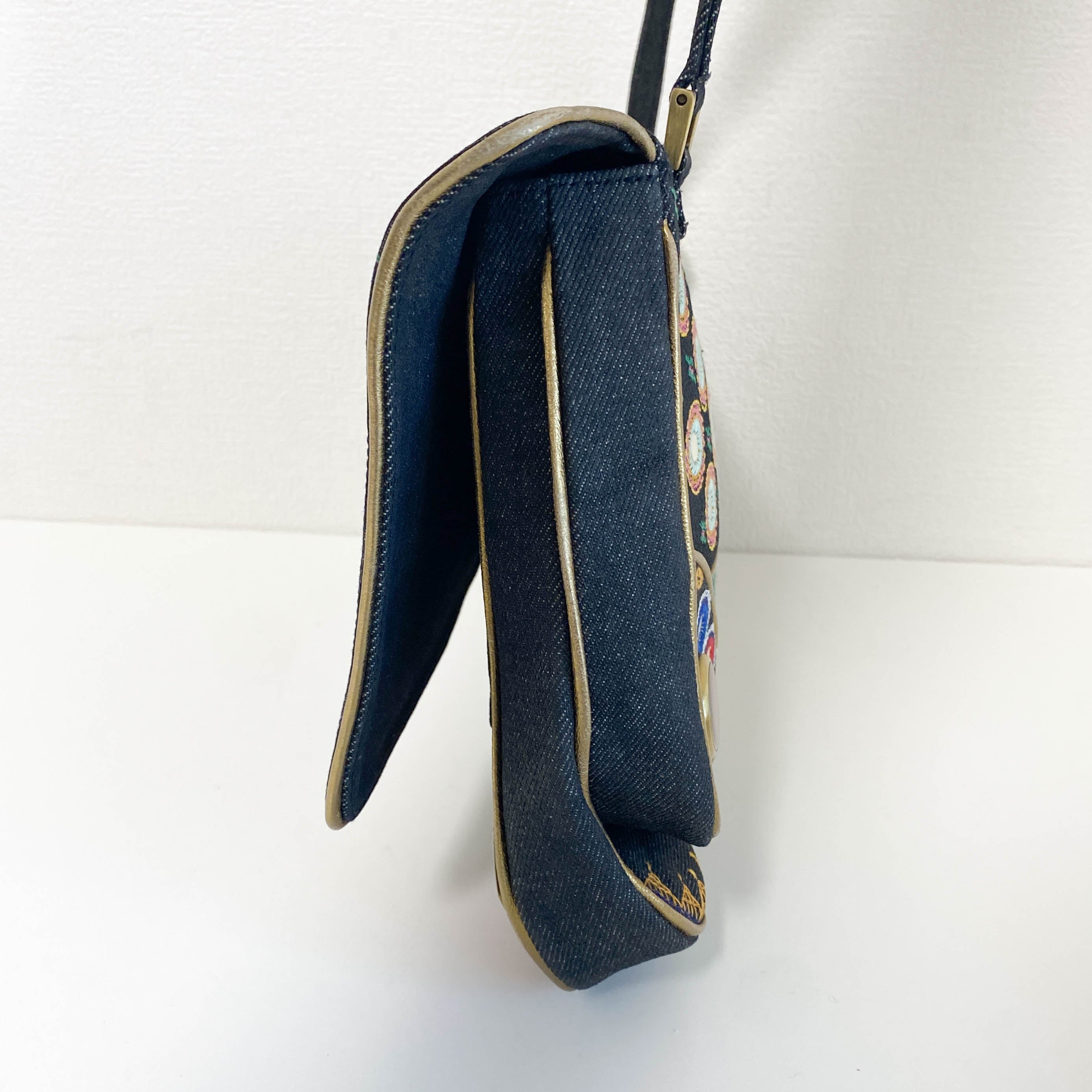 1947 Montaigne Chris License Plate Denim Saddle Bag