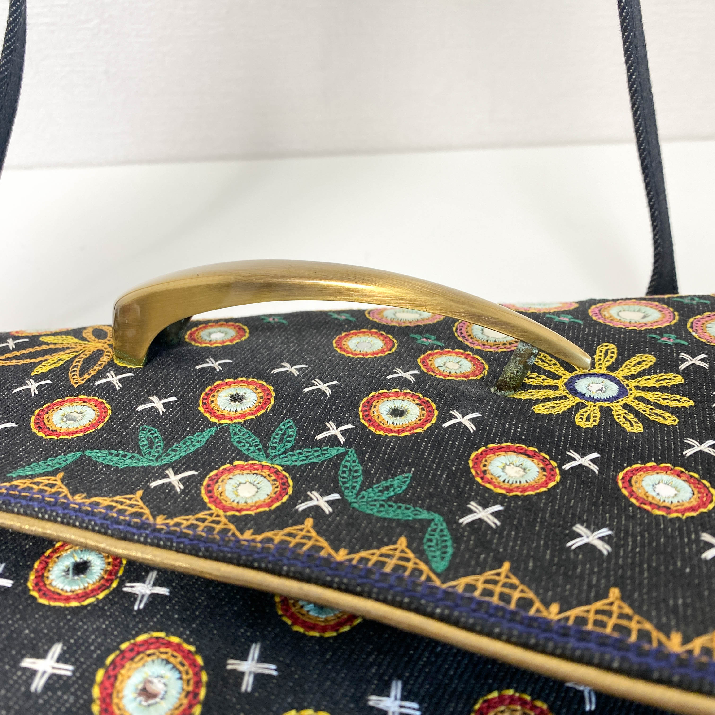 1947 Montaigne Chris License Plate Denim Saddle Bag