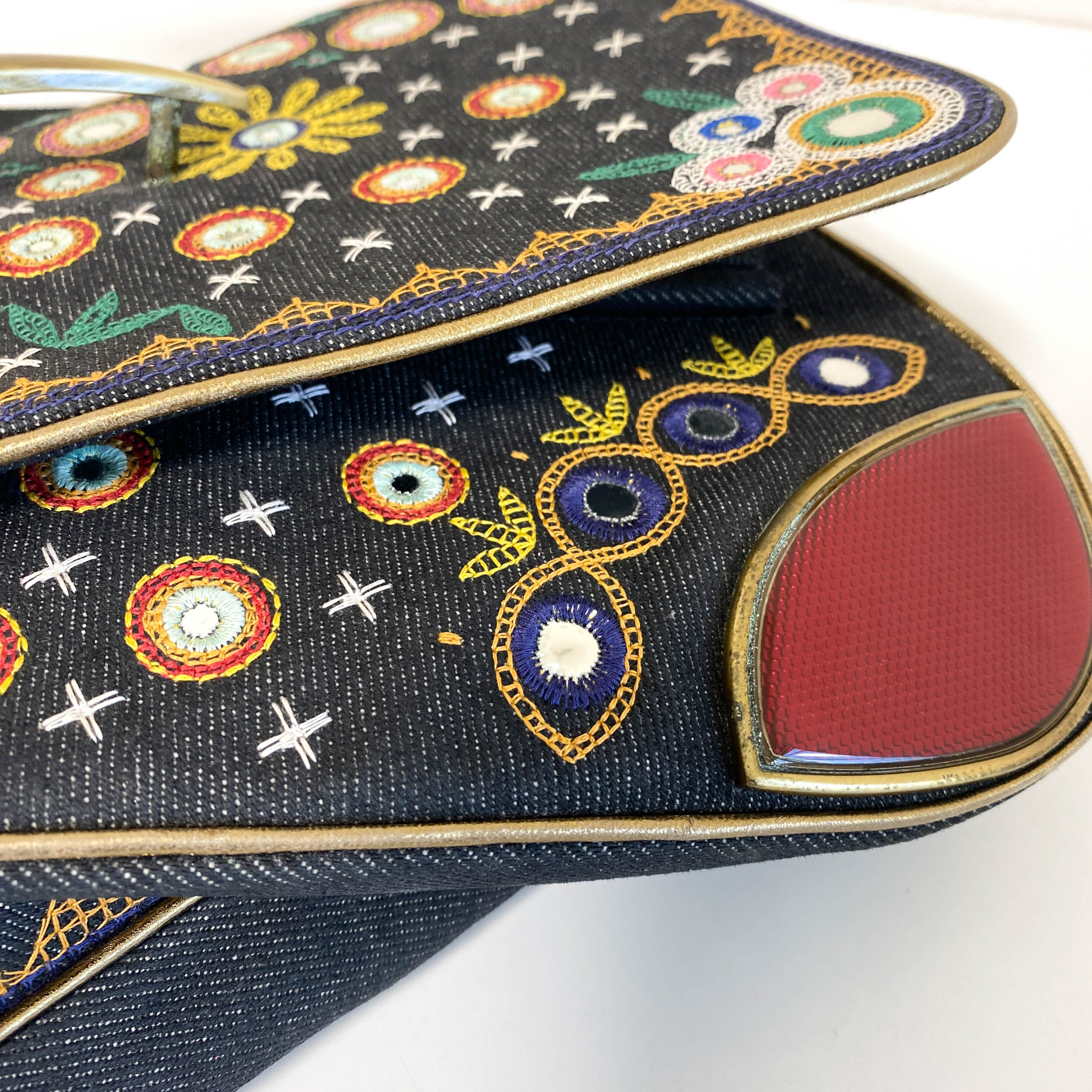 1947 Montaigne Chris License Plate Denim Saddle Bag