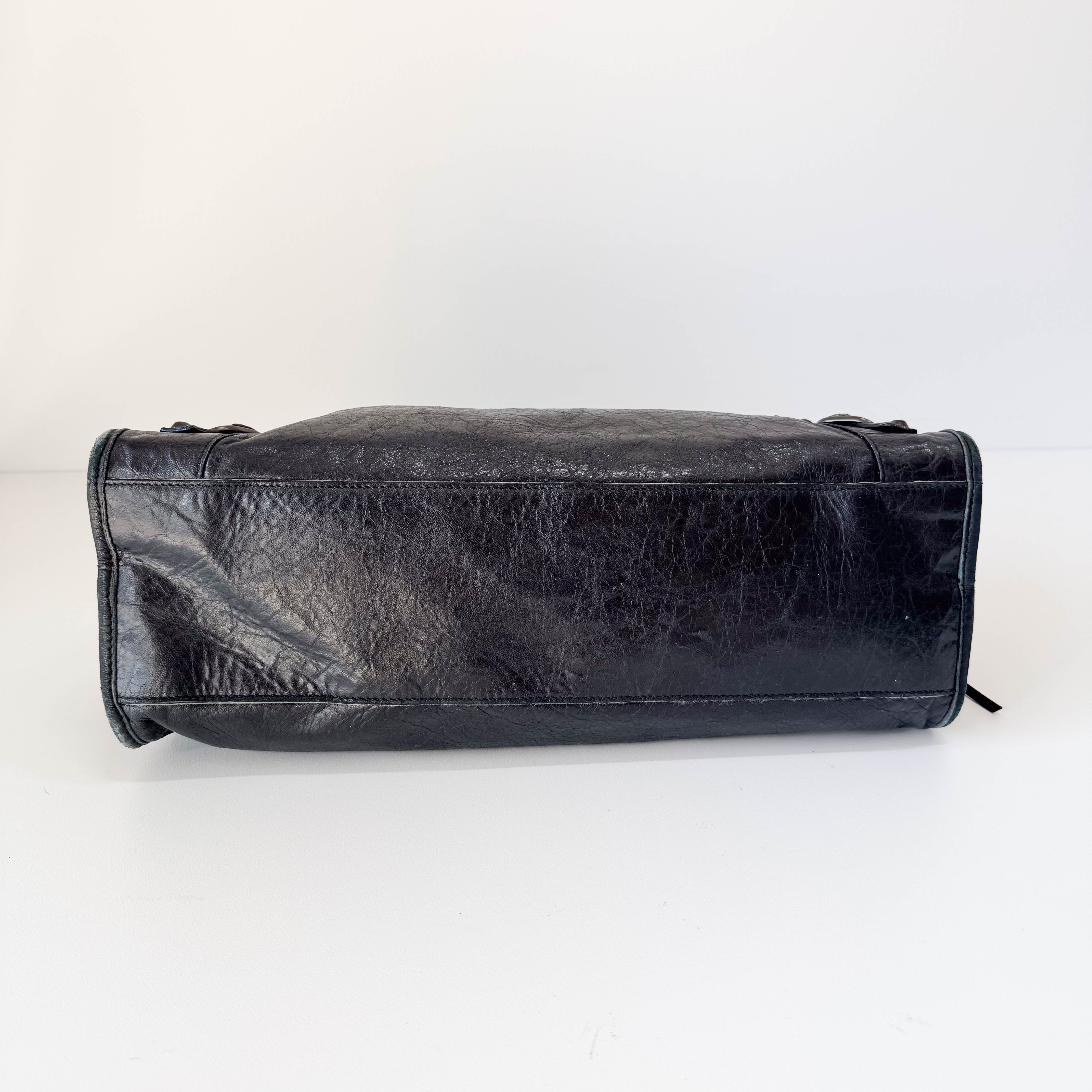 The City Black Leather Two Way Bag
