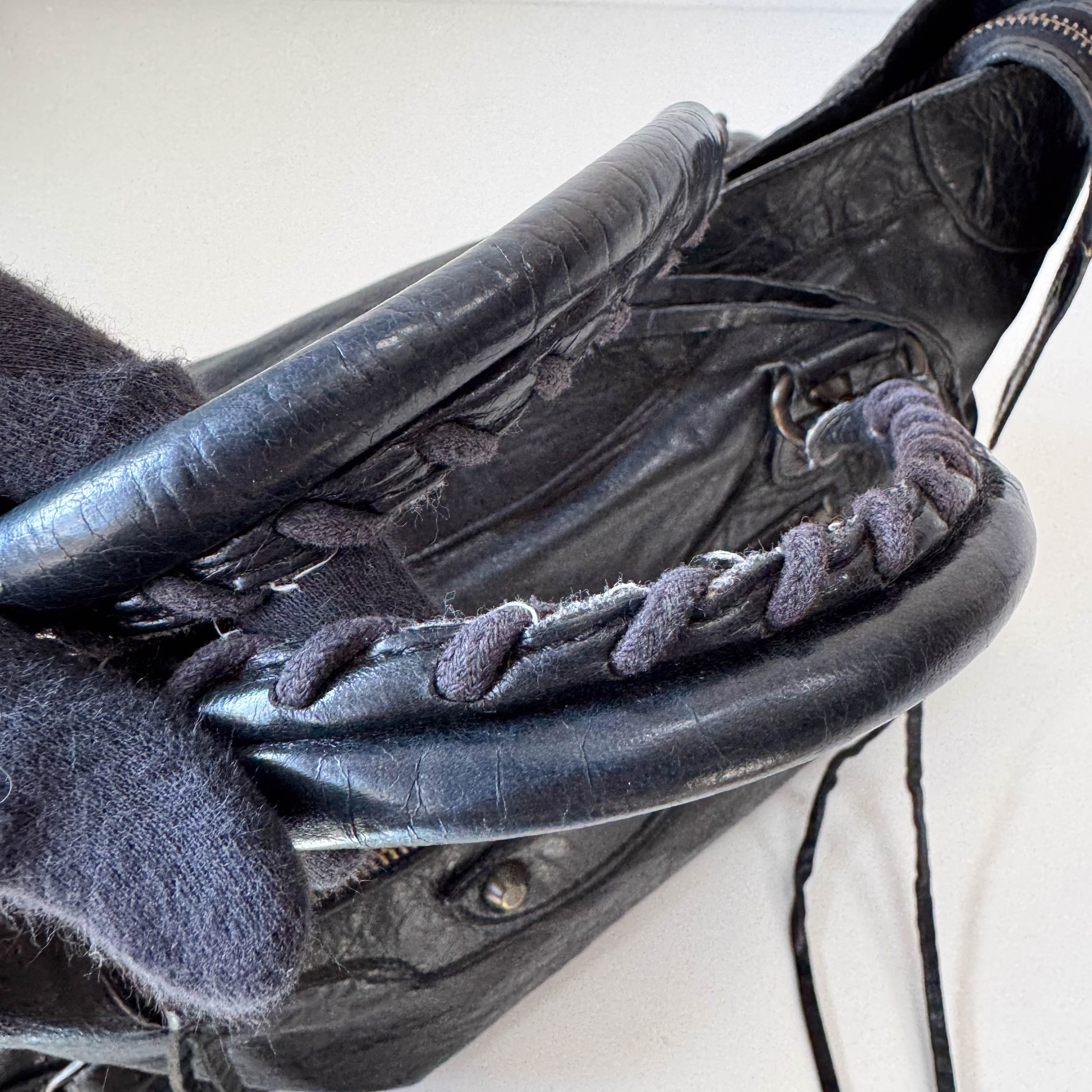 The City Black Leather Two Way Bag