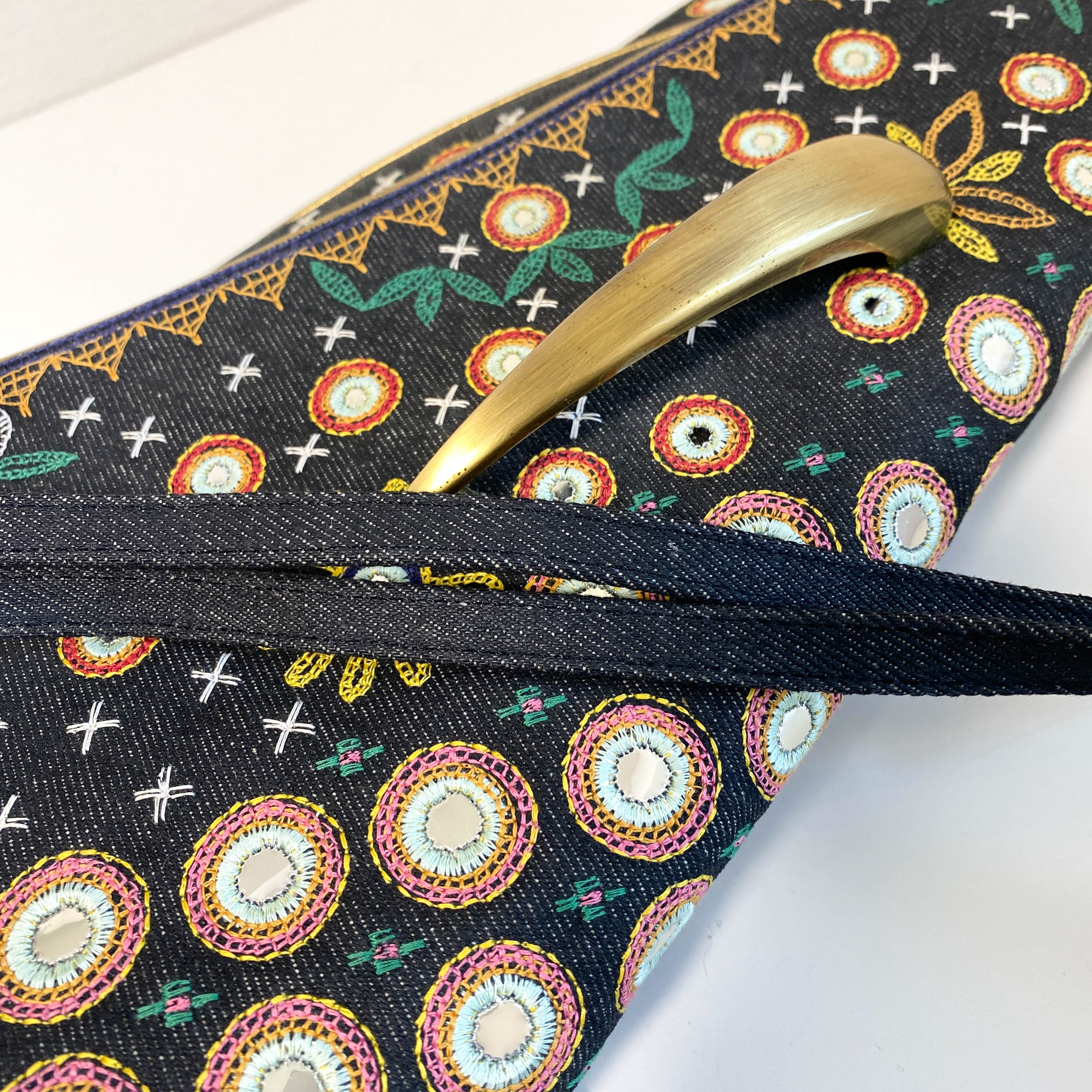 1947 Montaigne Chris License Plate Denim Saddle Bag