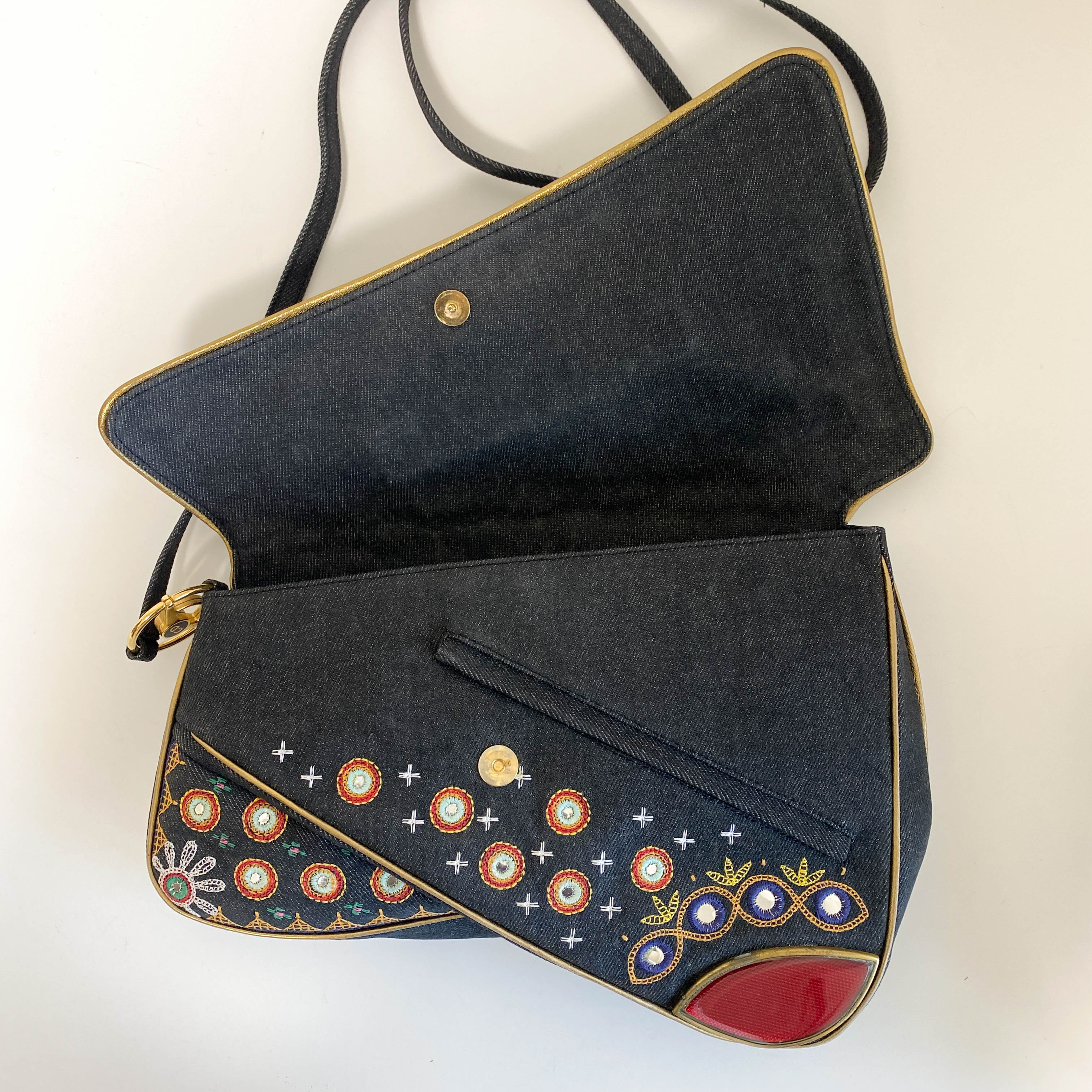 1947 Montaigne Chris License Plate Denim Saddle Bag