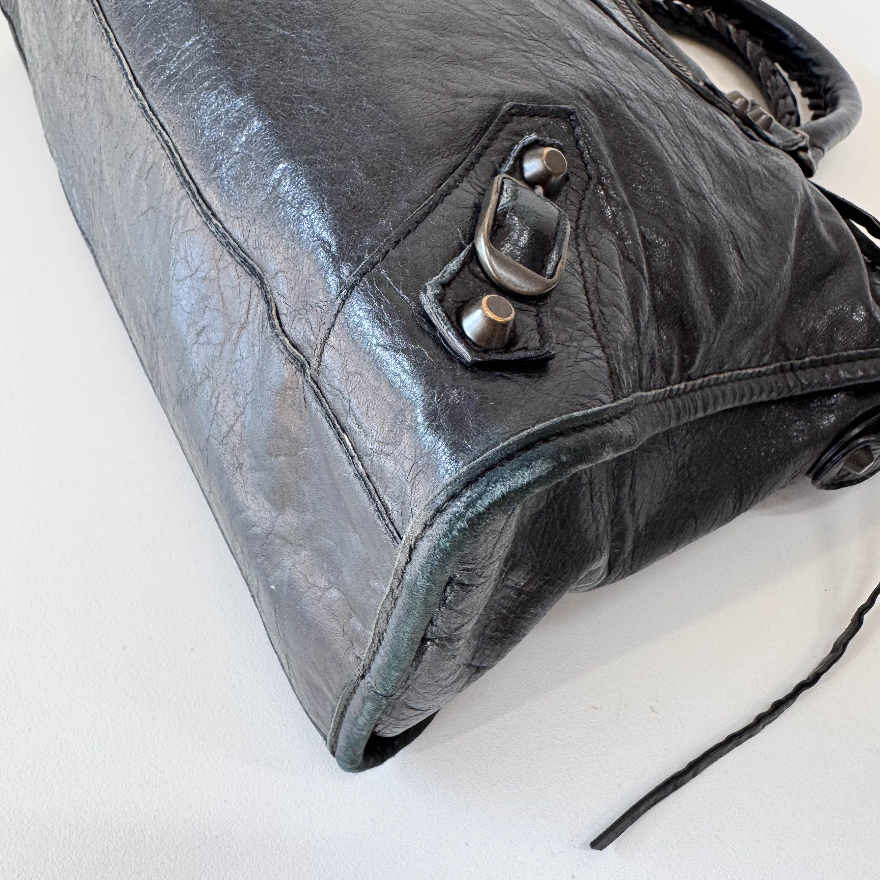 The City Black Leather Two Way Bag