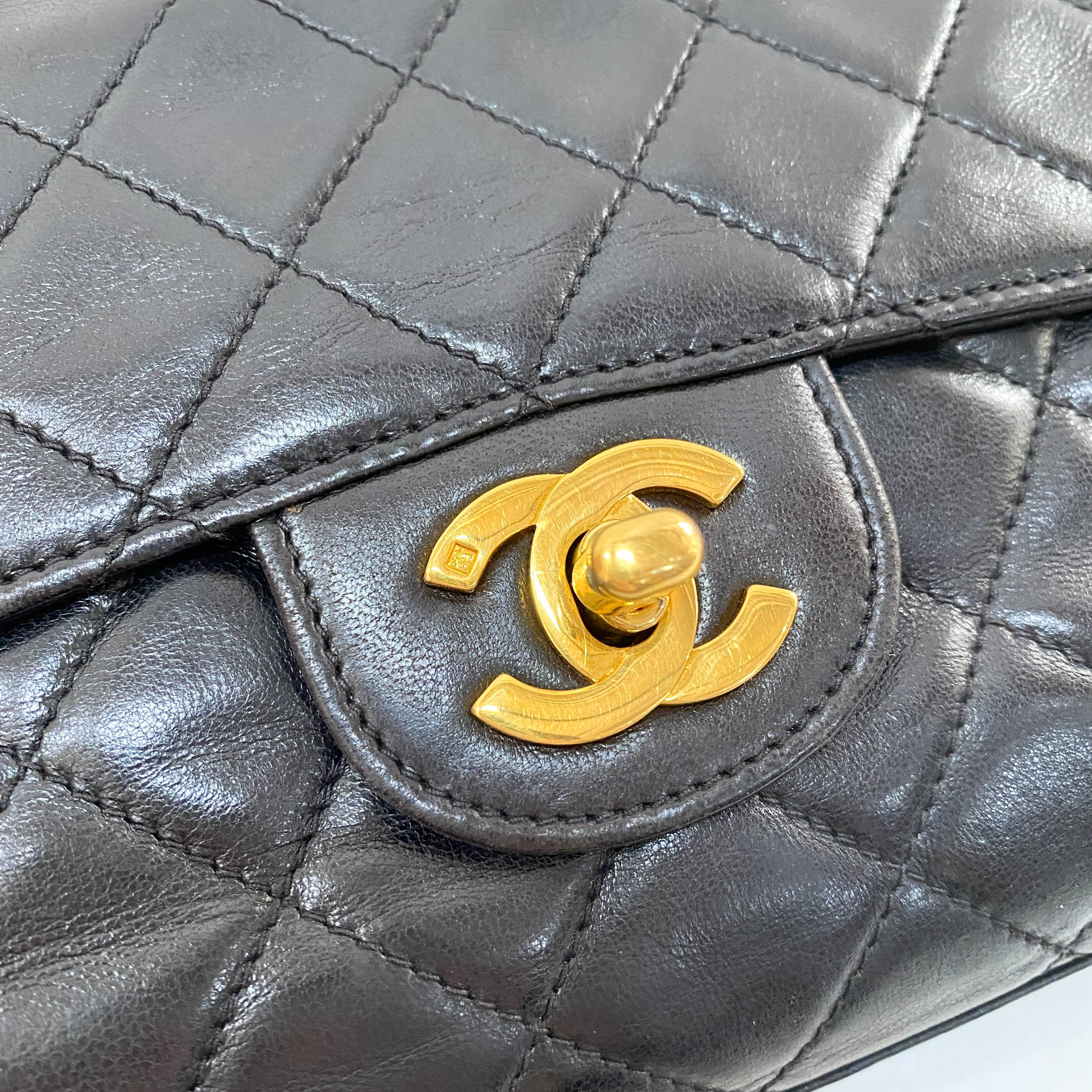 Timeless Classic Black Lambskin Leather Clutch Bag