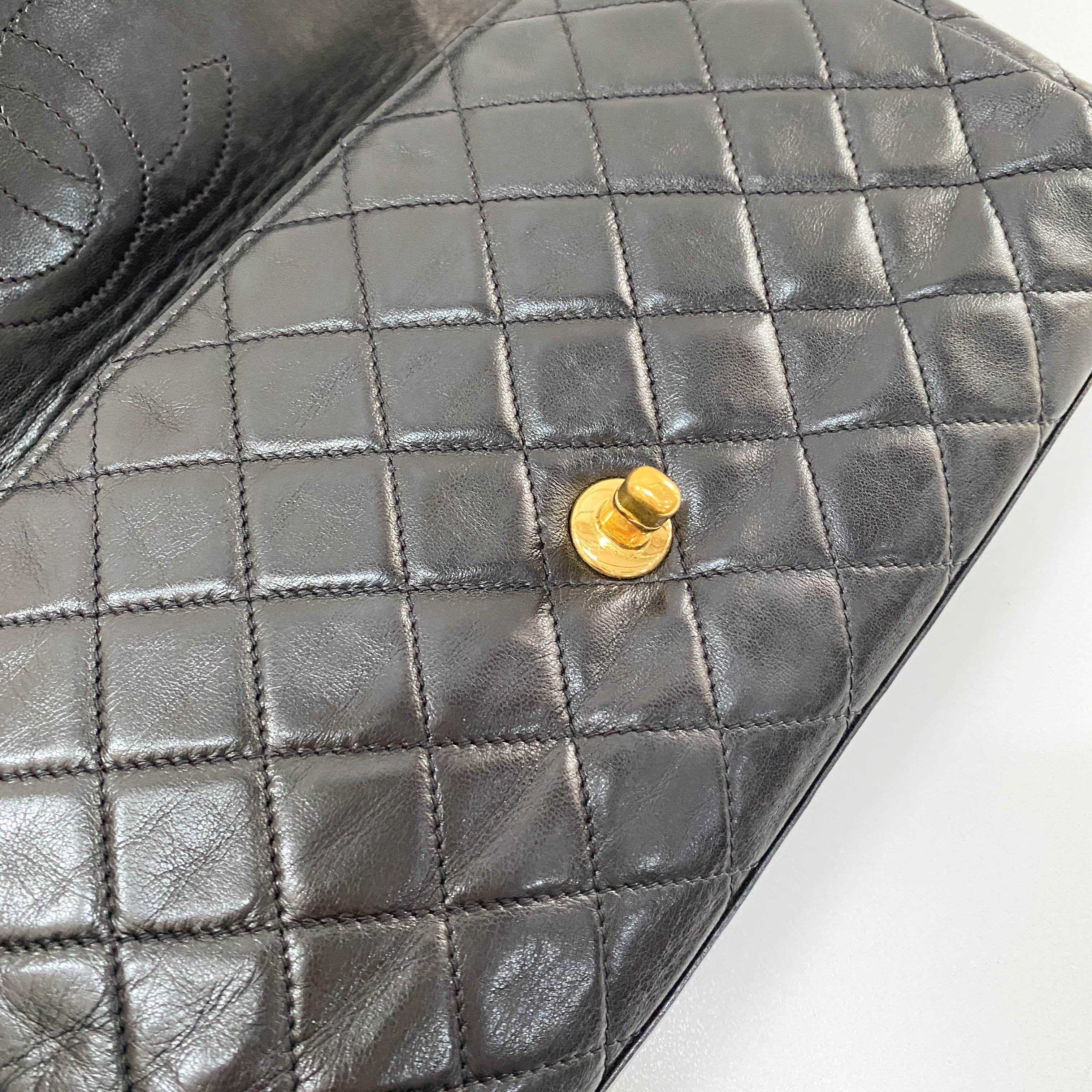 Timeless Classic Black Lambskin Leather Clutch Bag