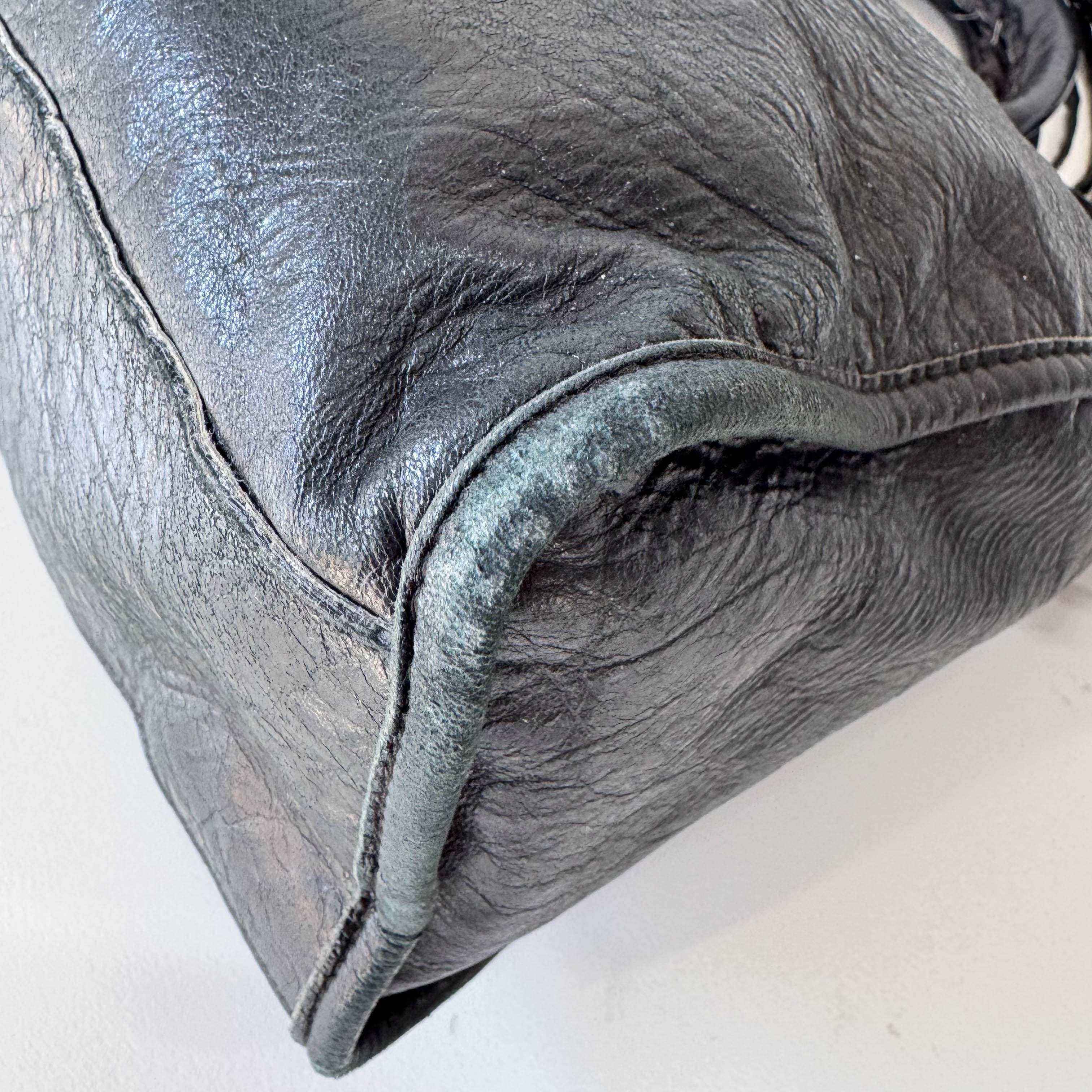 The City Black Leather Two Way Bag