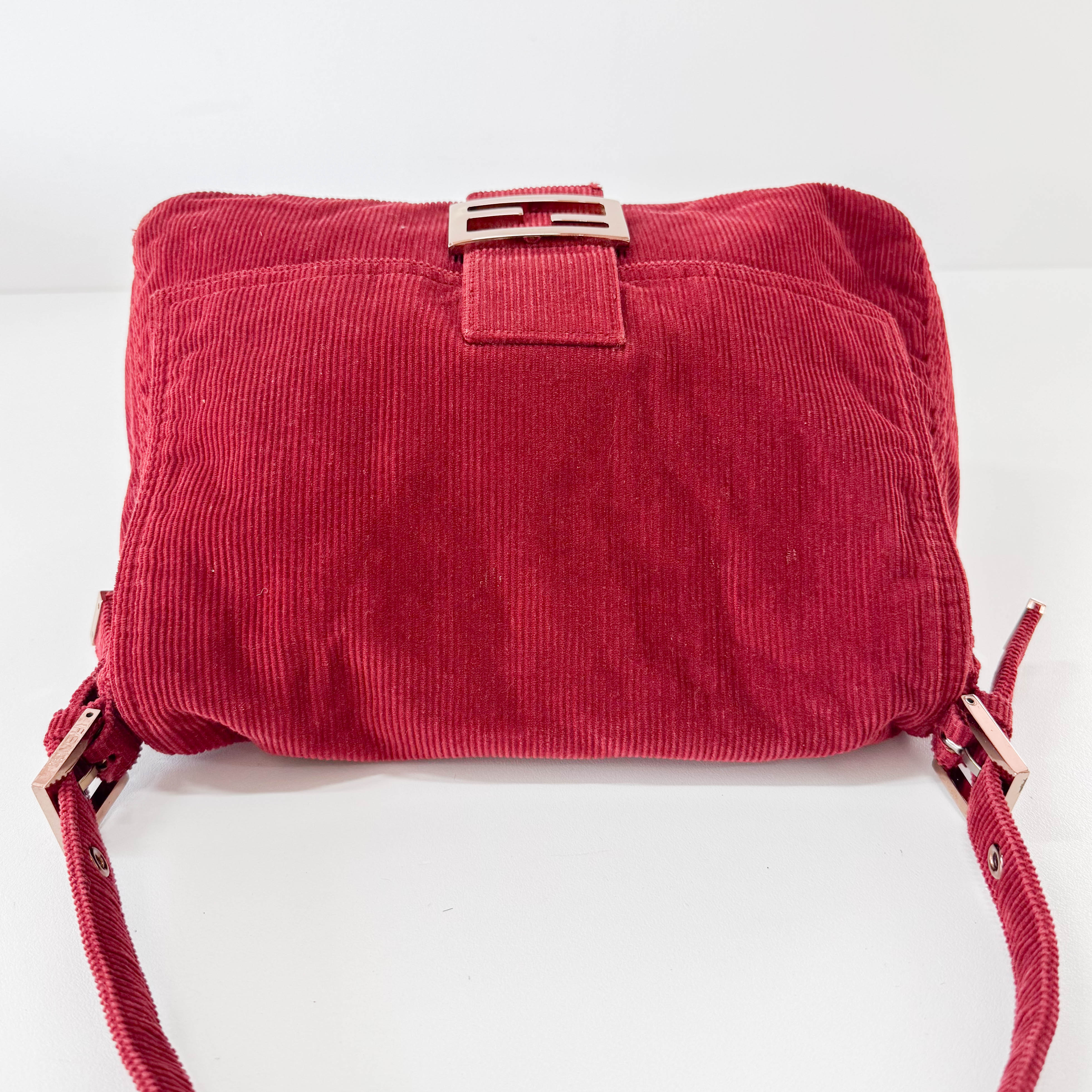 Mamma Baguette Red Corduroy Shoulder Bag