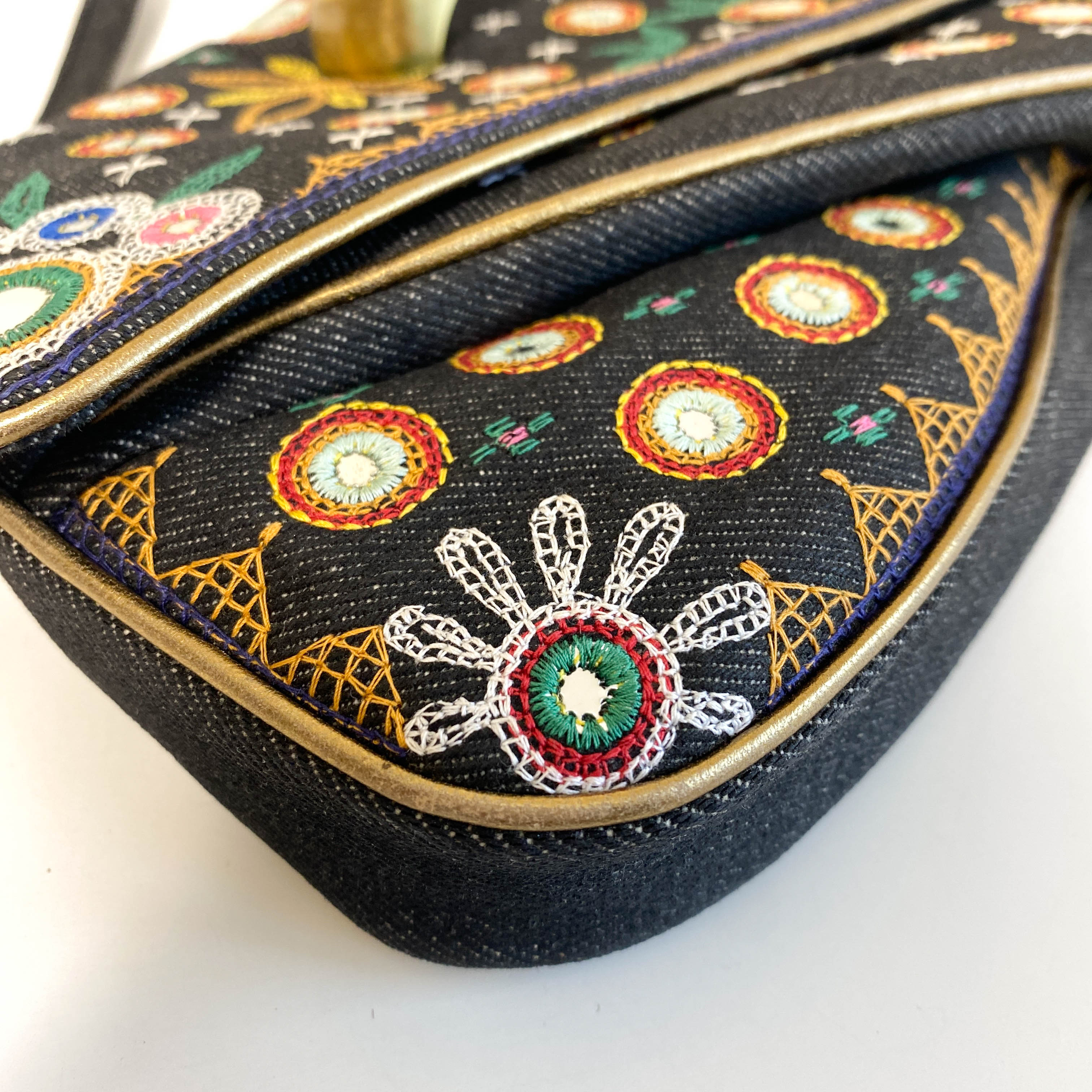 1947 Montaigne Chris License Plate Denim Saddle Bag