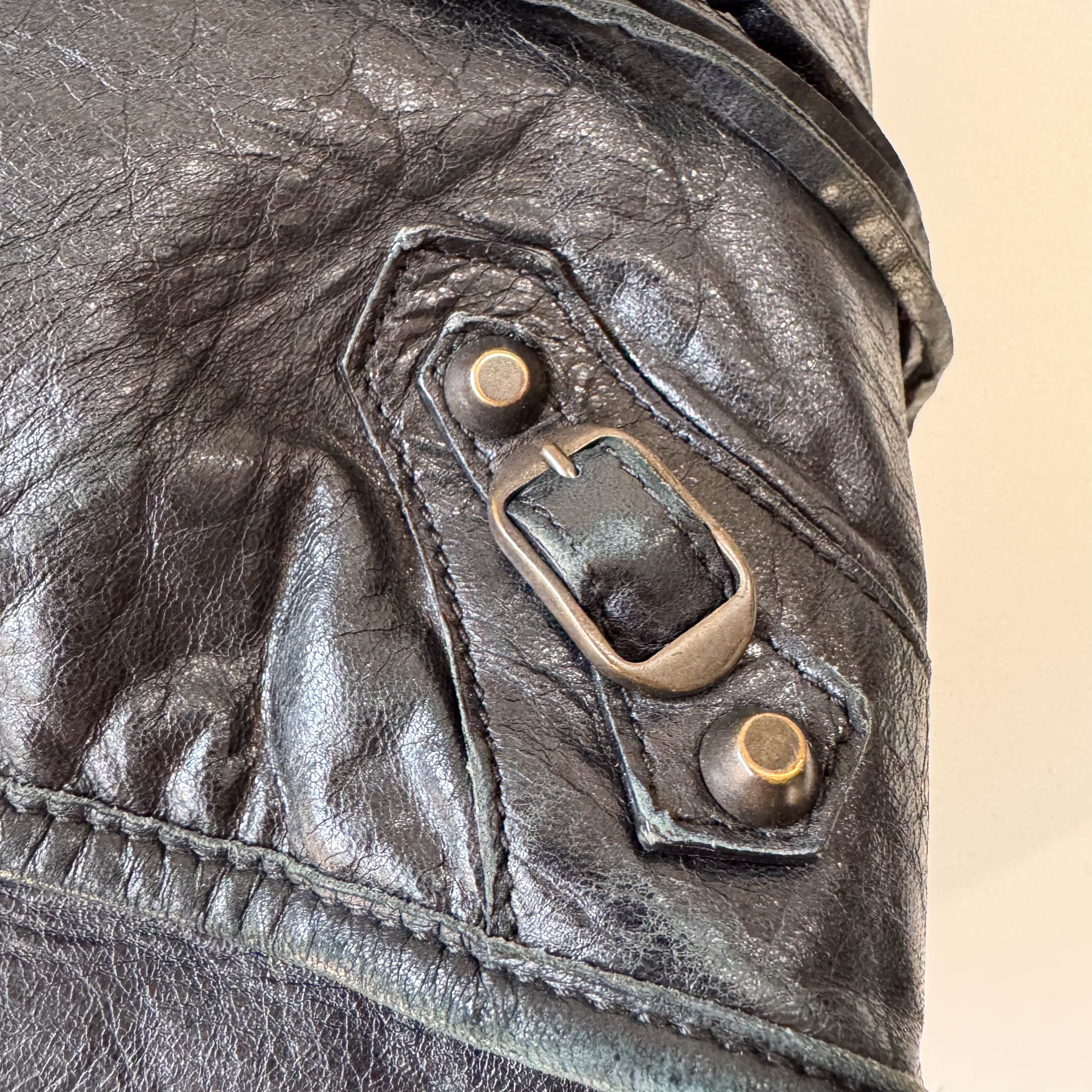 The City Black Leather Two Way Bag