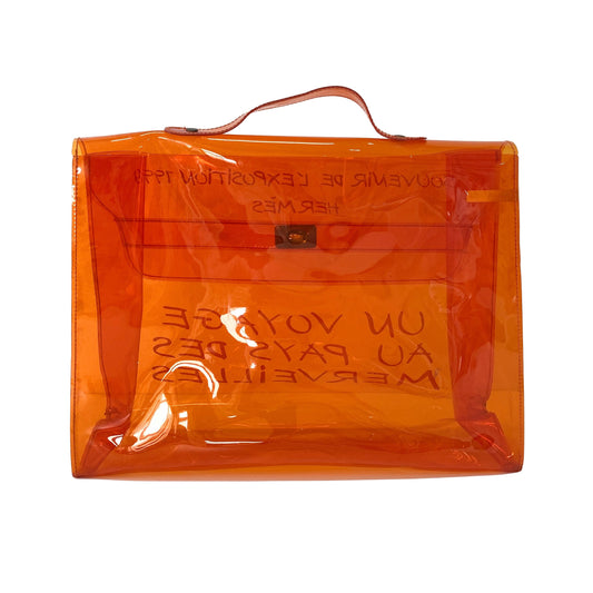 Hermes 1998 Expo Souvenir Orange Vinyl Handbag