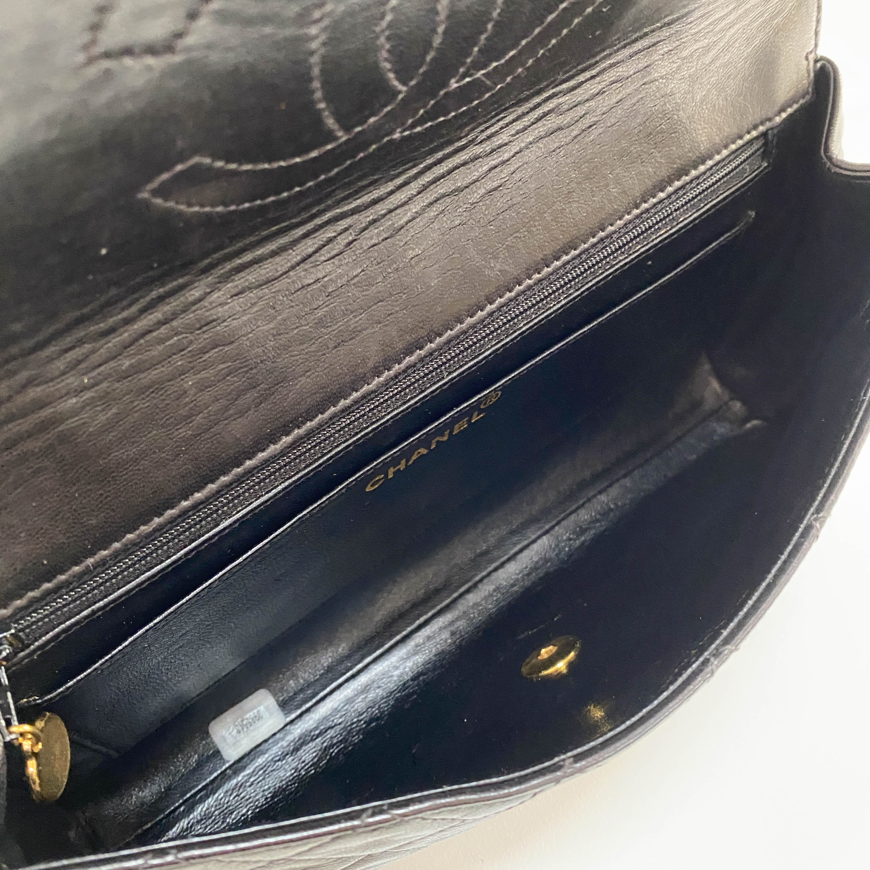 Timeless Classic Black Lambskin Leather Clutch Bag