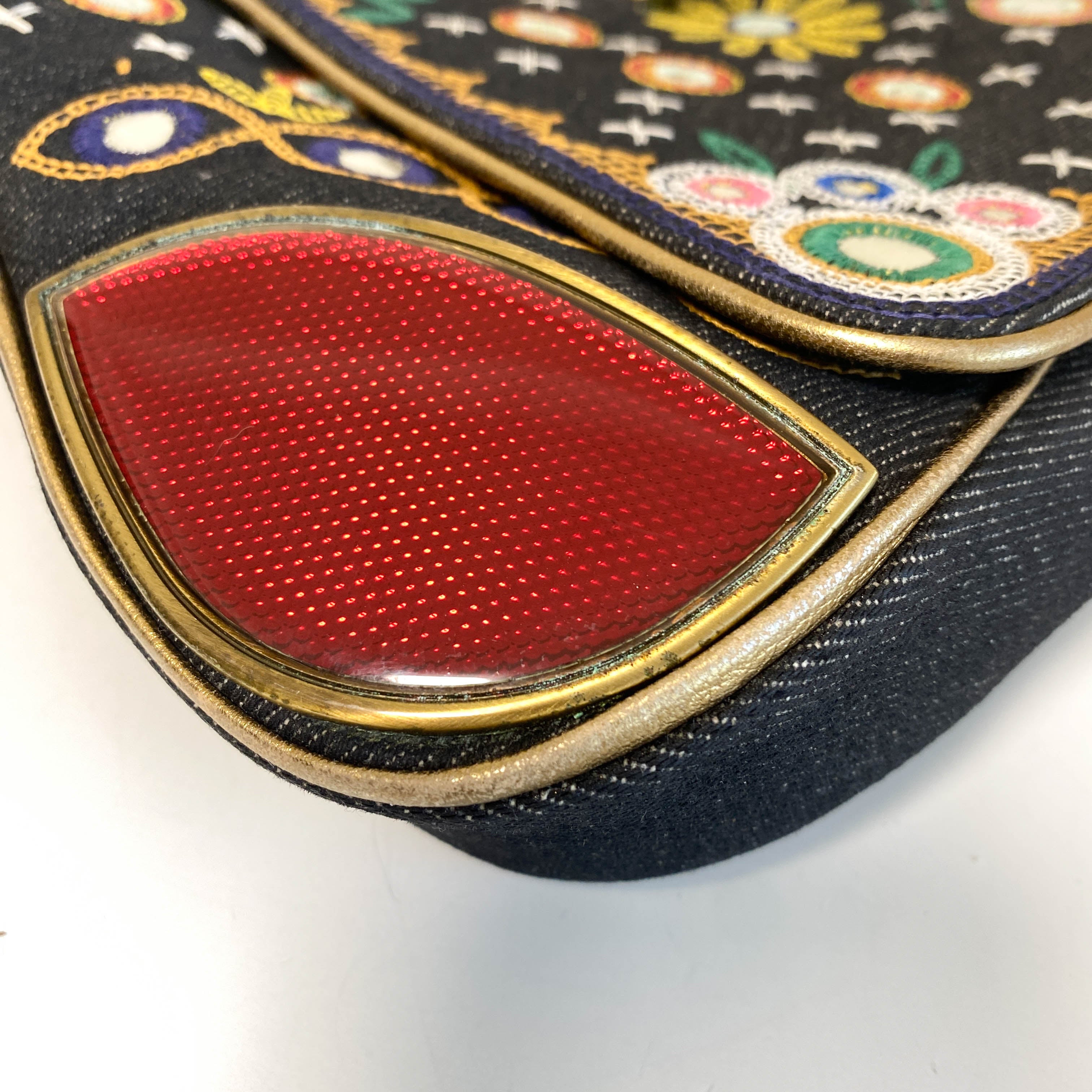 1947 Montaigne Chris License Plate Denim Saddle Bag