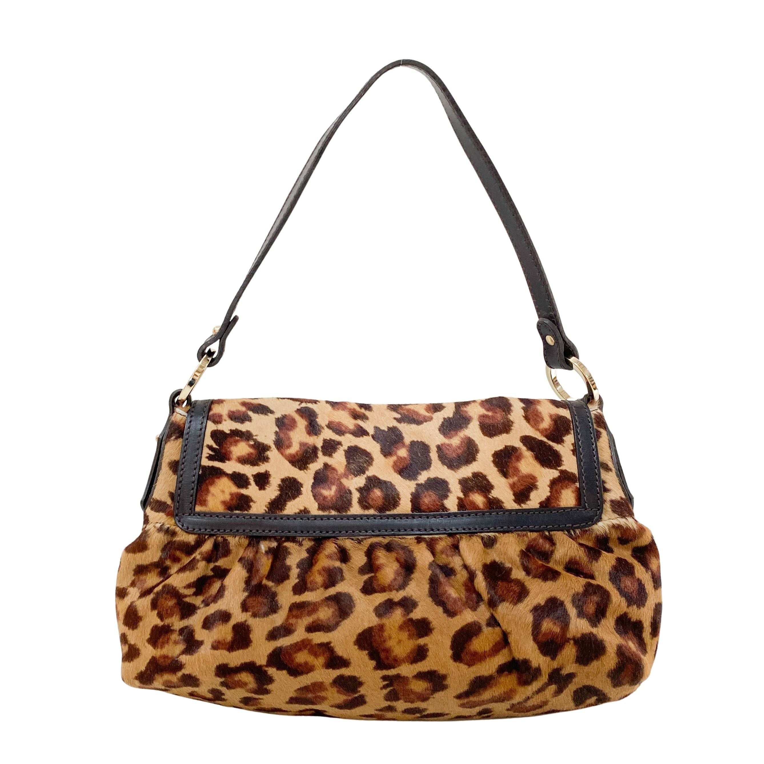Leopard Pony Hair Shoulder Bag