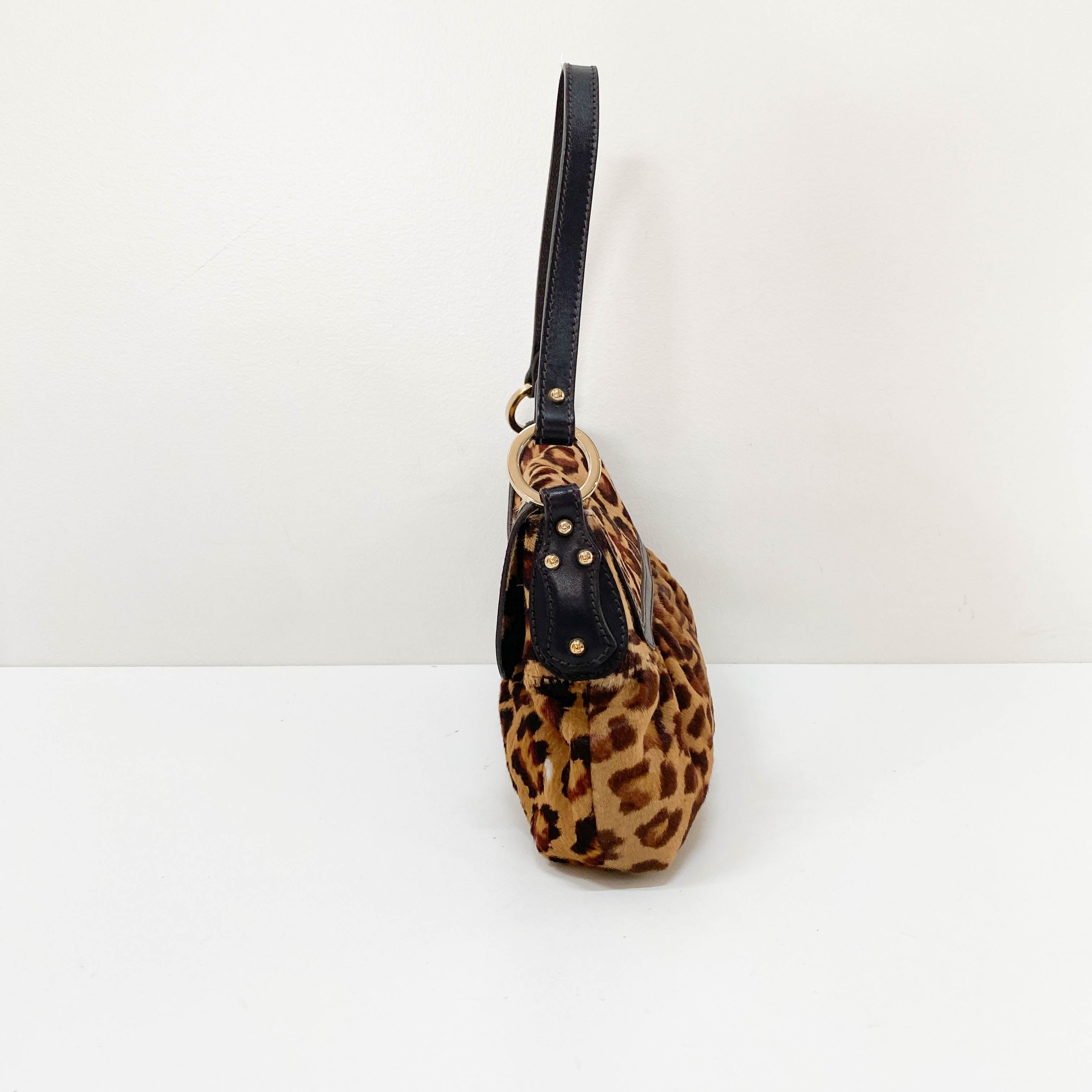 Leopard Pony Hair Shoulder Bag