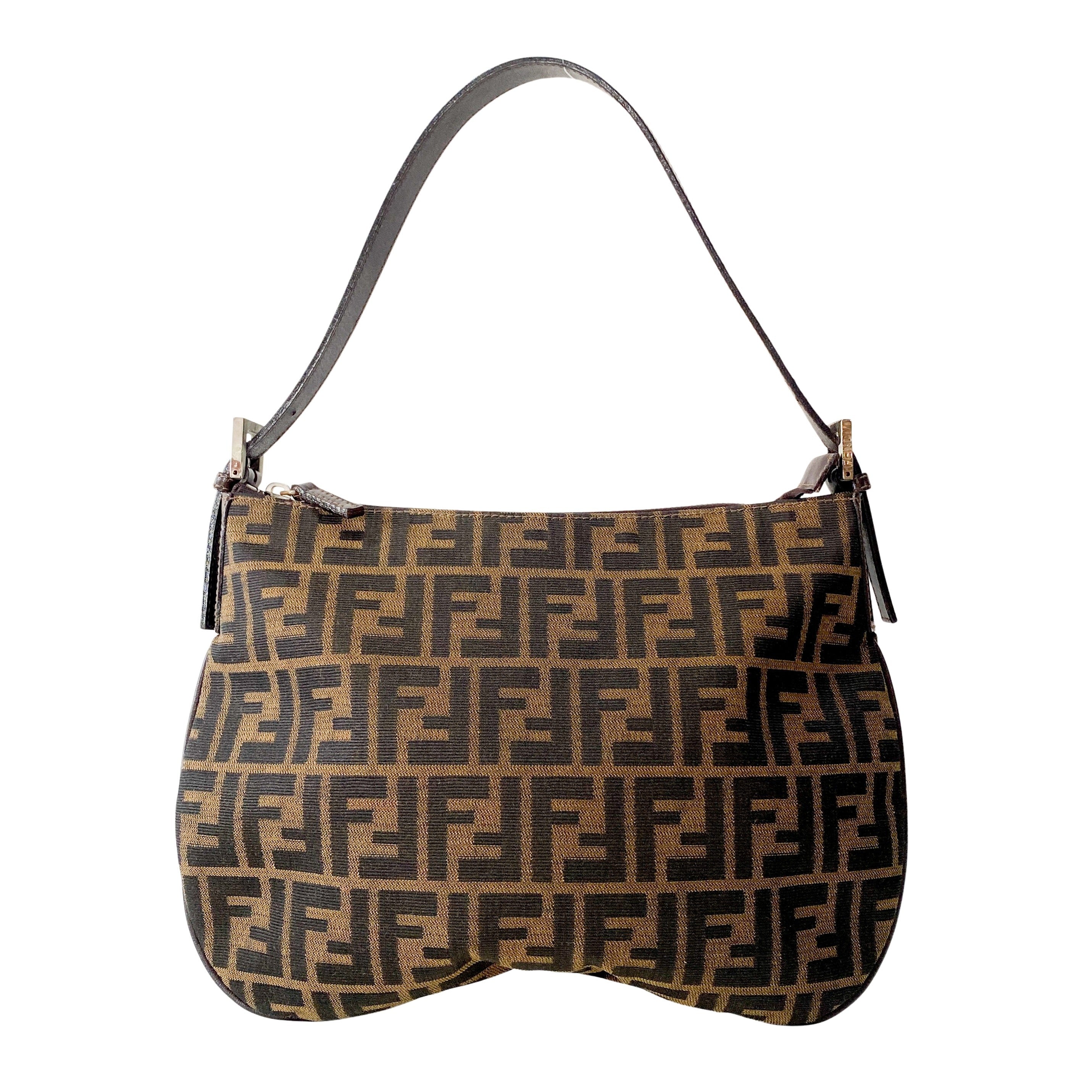 Zucca Brown Canvas Shoulder Bag