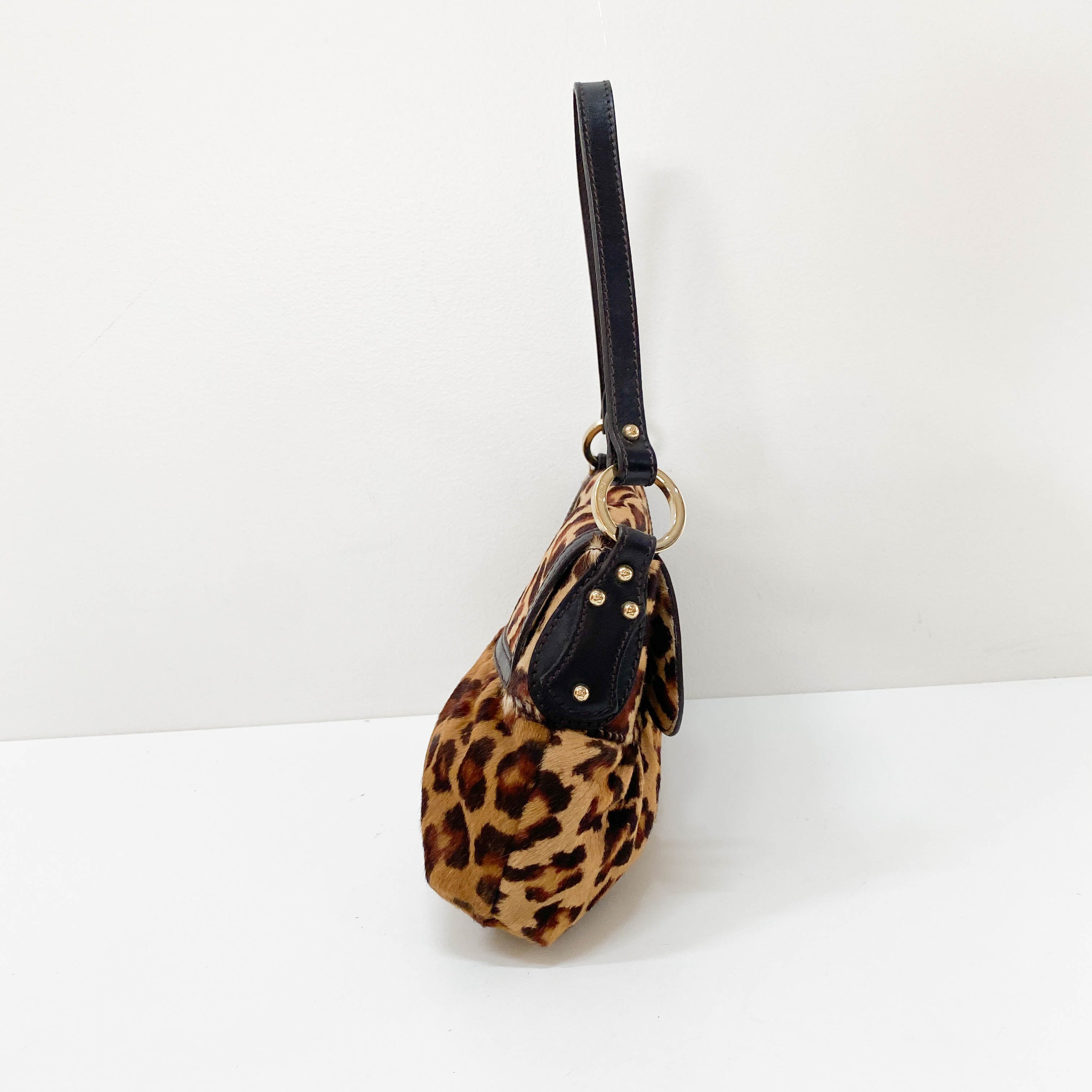 Leopard Pony Hair Shoulder Bag