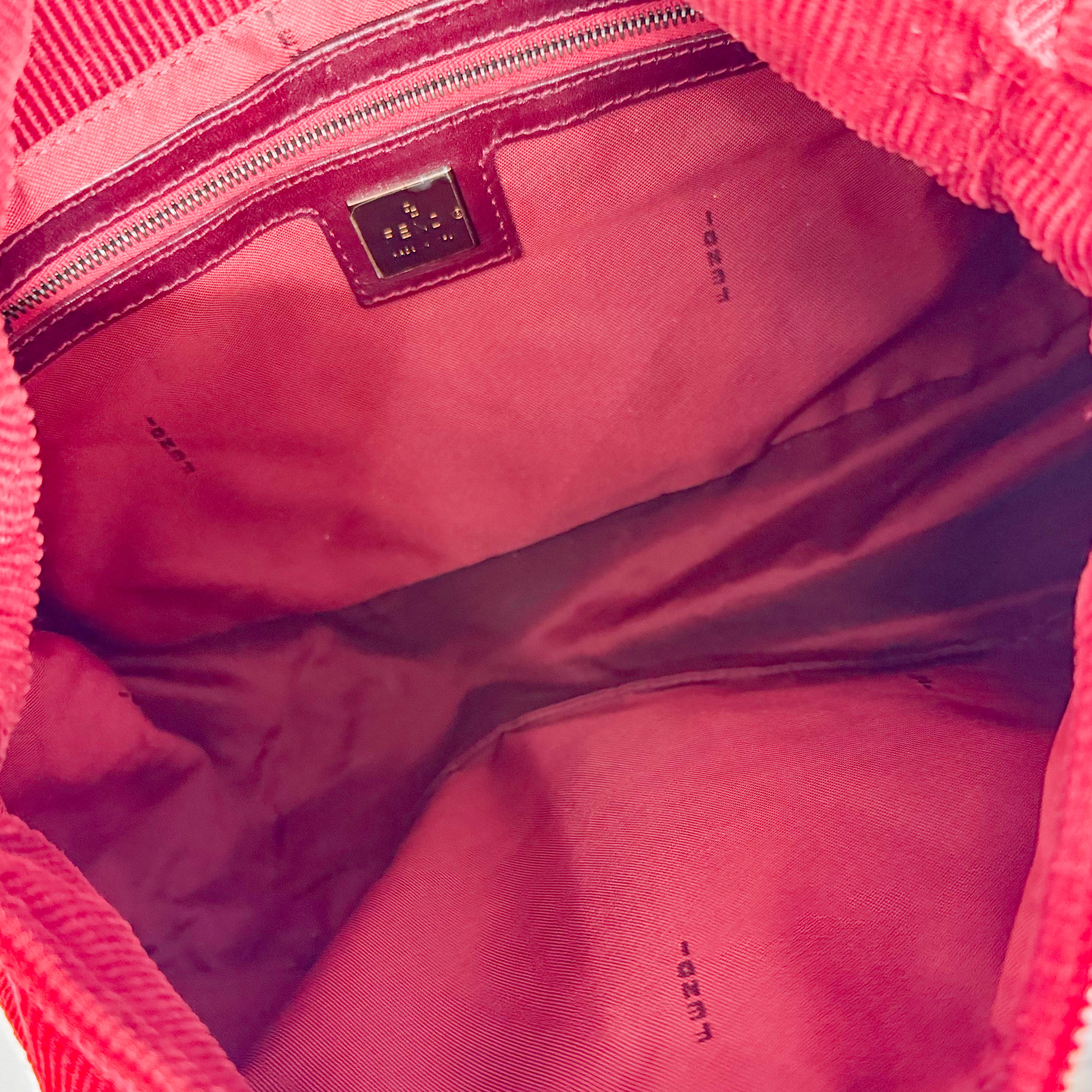 Mamma Baguette Red Corduroy Shoulder Bag