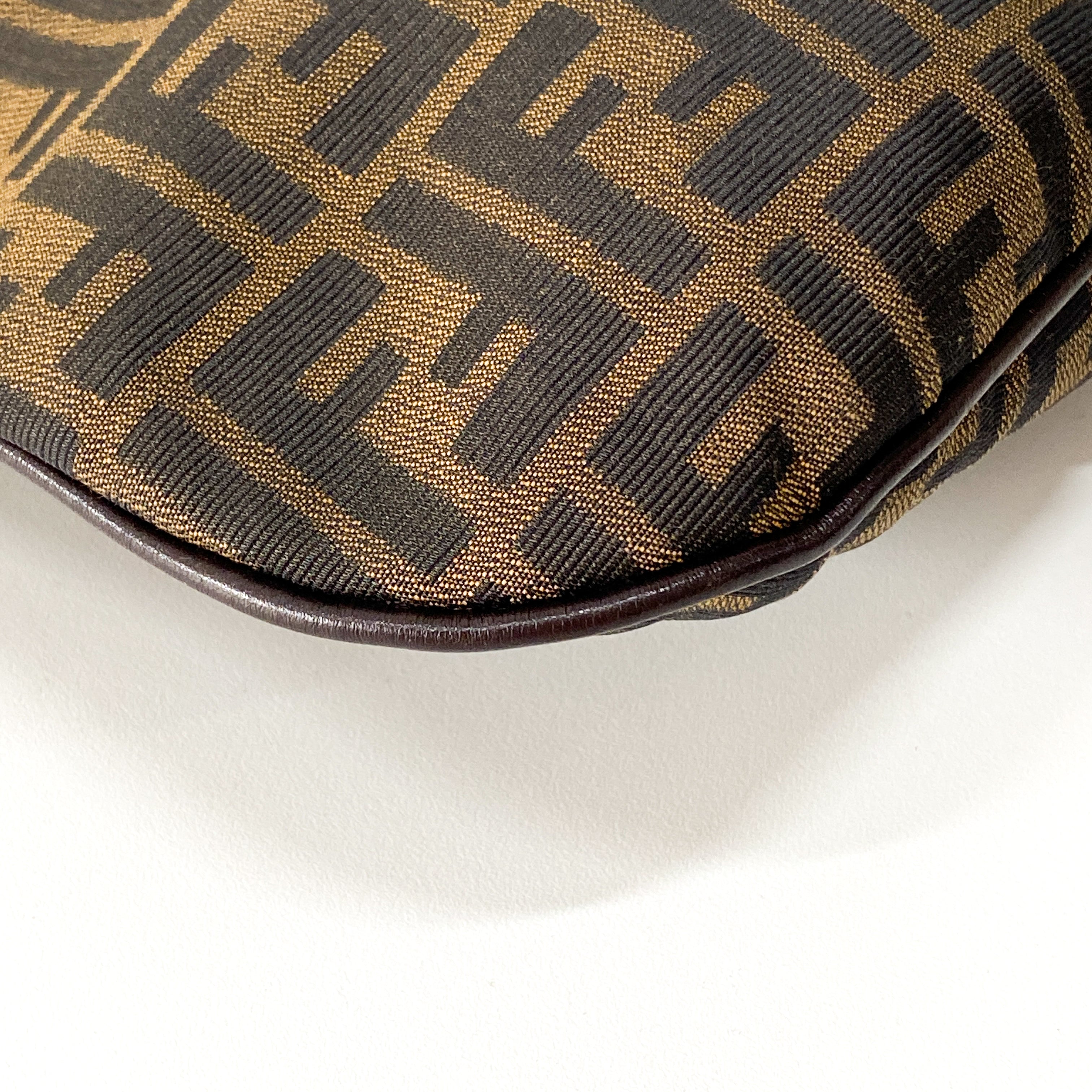 Zucca Brown Canvas Shoulder Bag