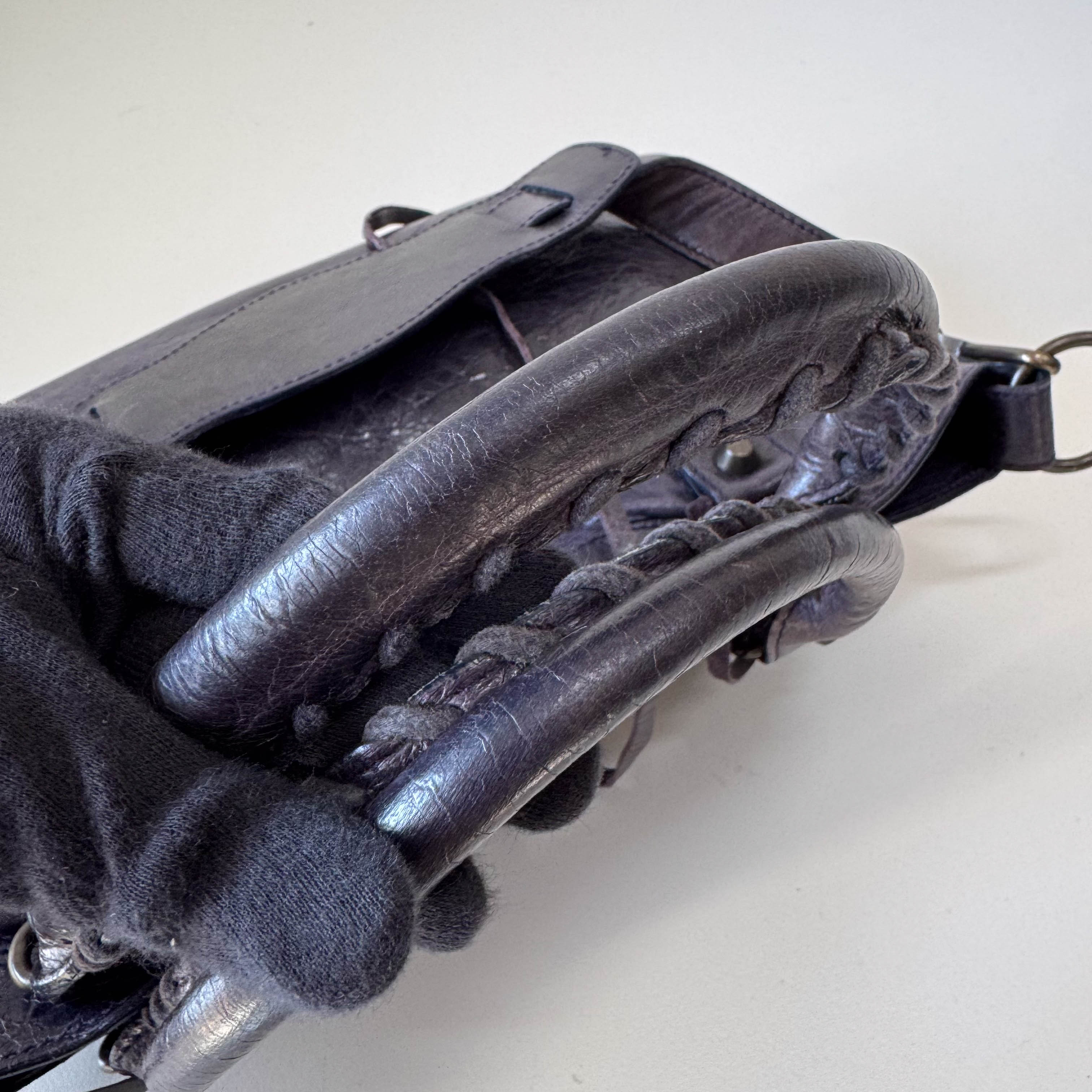 The First Purple Lambskin Leather Two Way Bag