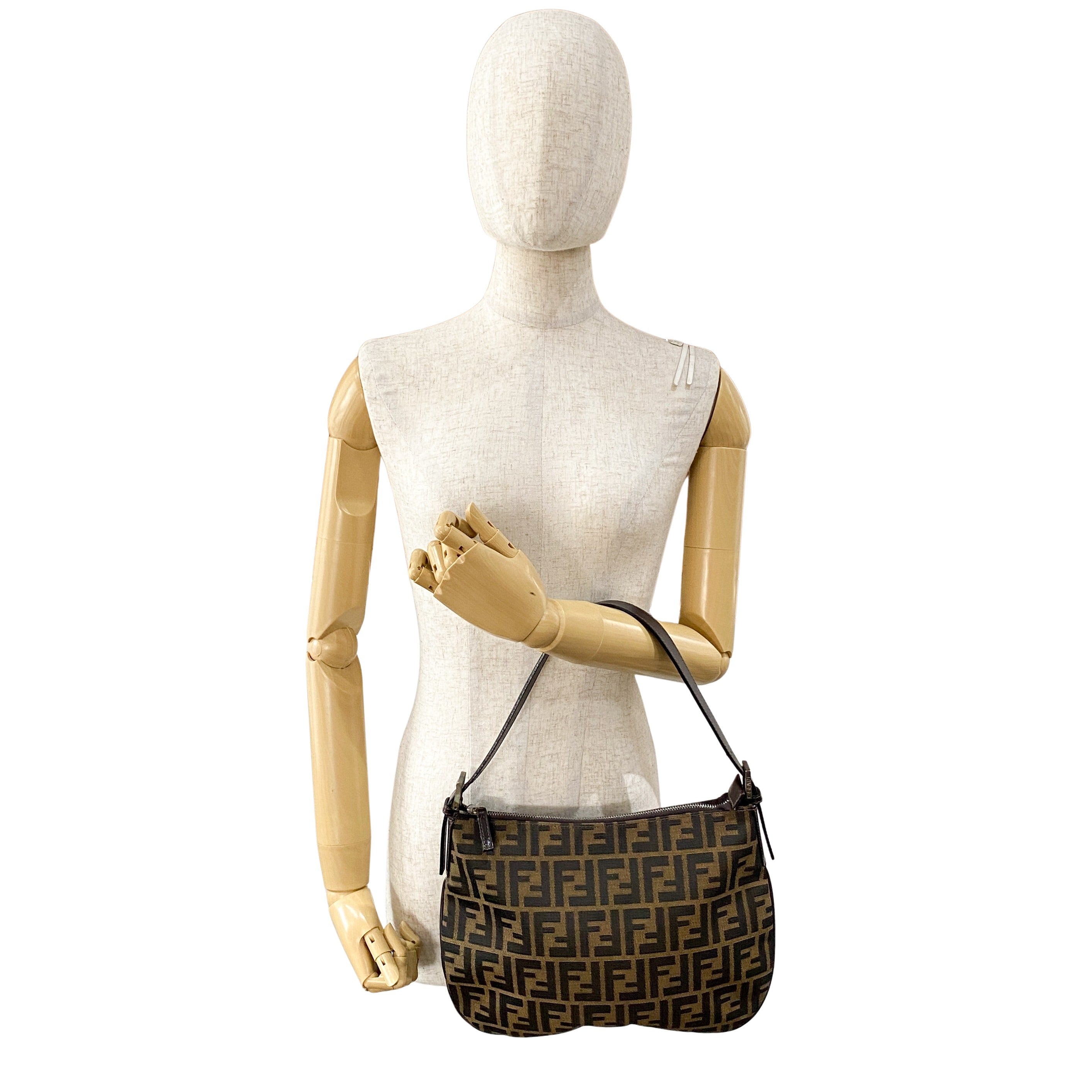 Zucca Brown Canvas Shoulder Bag