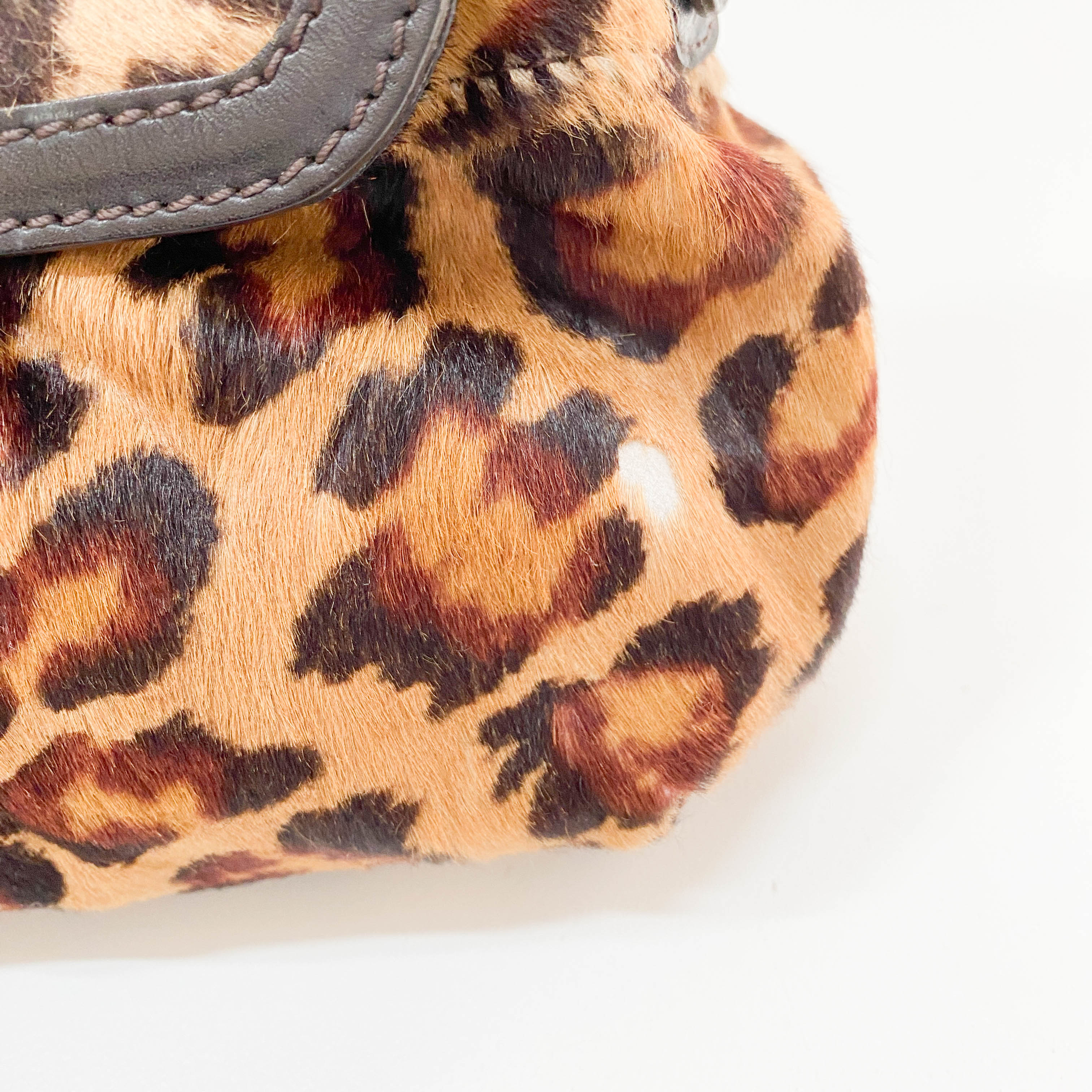 Leopard Pony Hair Shoulder Bag
