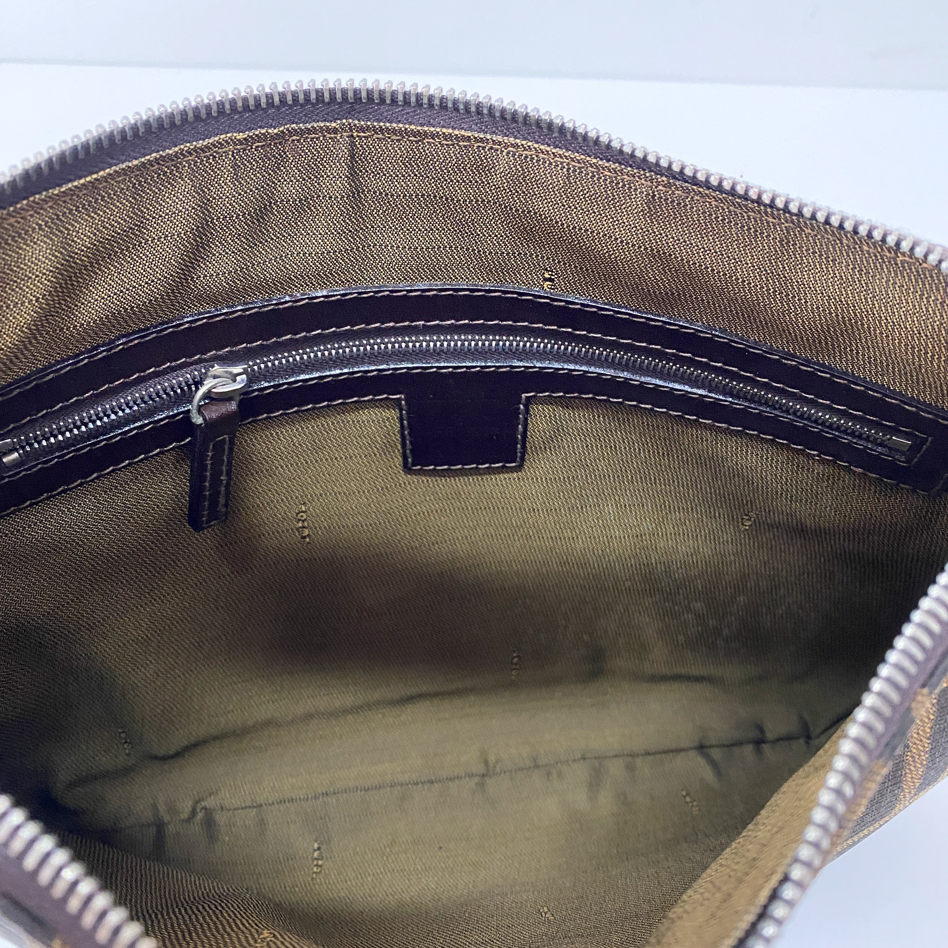 Zucca Brown Canvas Shoulder Bag