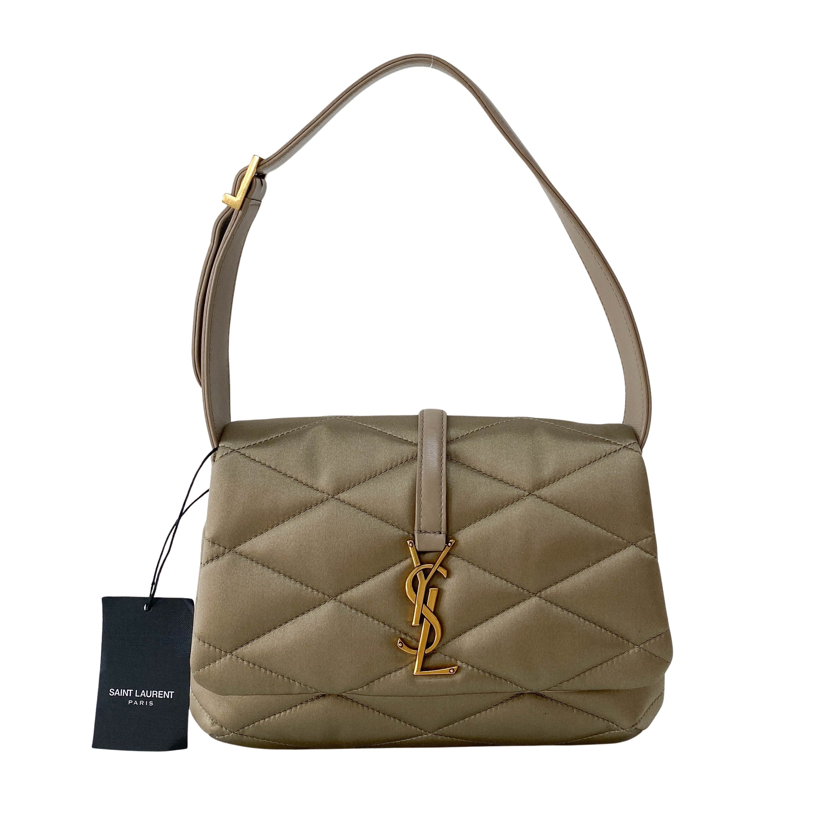 LE 5 À 7 Puffer Gold Satin Shoulder Bag