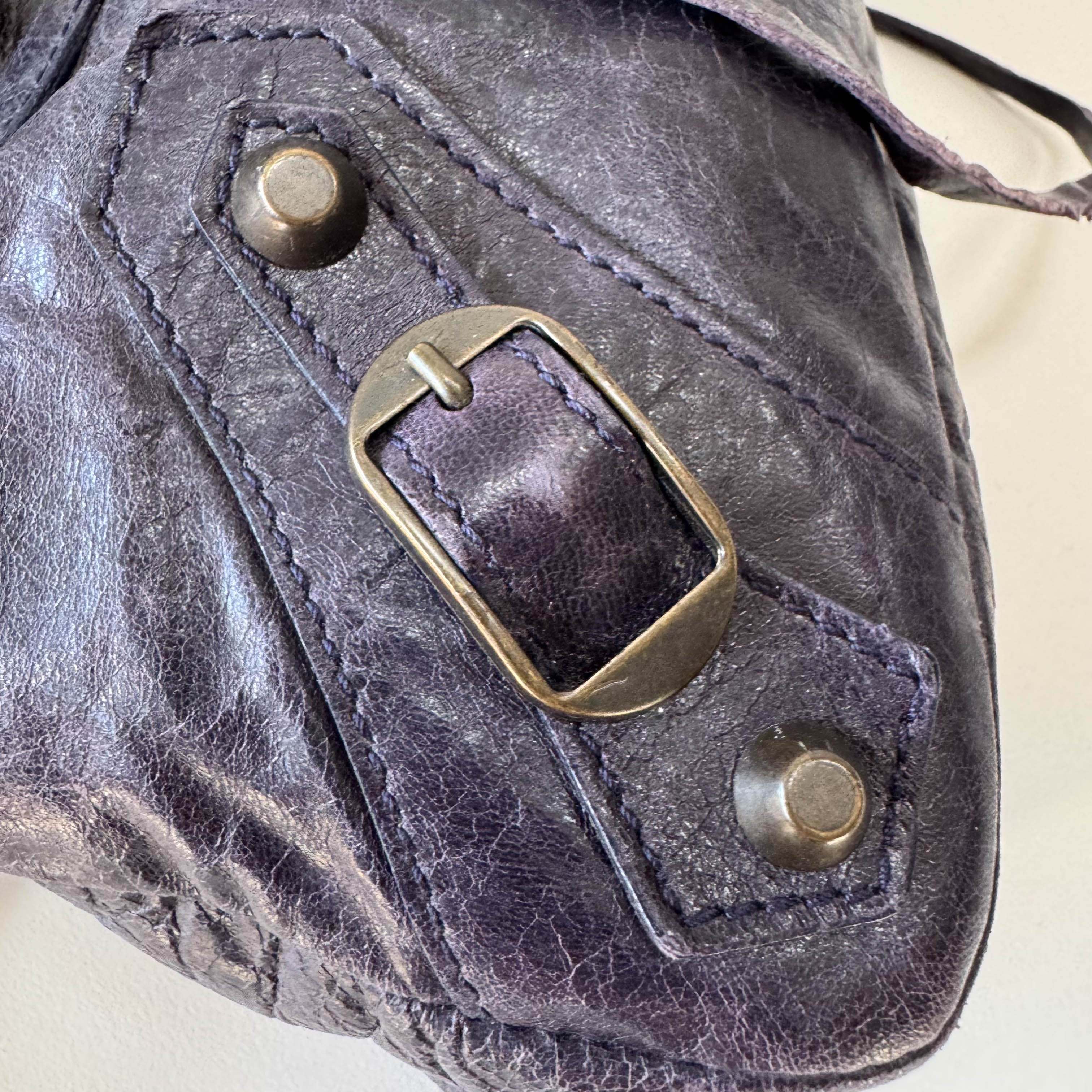 The First Purple Lambskin Leather Two Way Bag