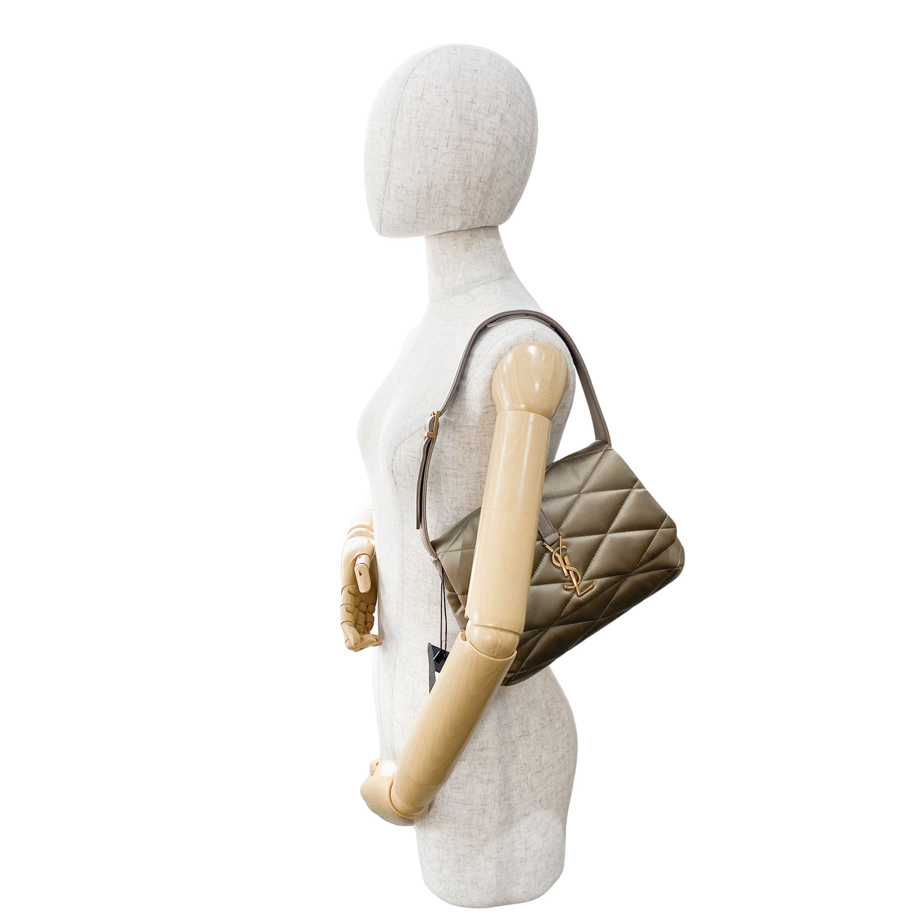 LE 5 À 7 Puffer Gold Satin Shoulder Bag