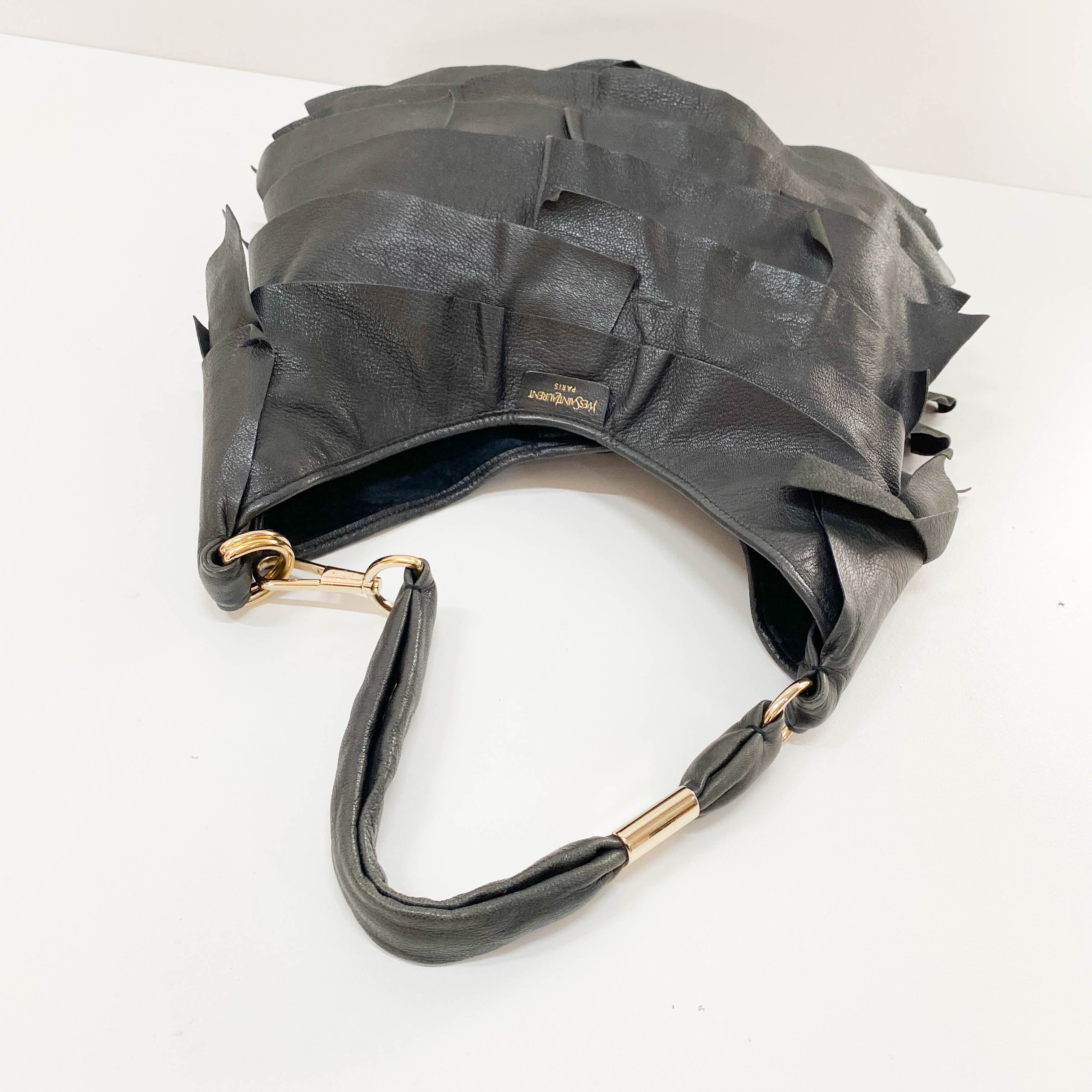 Saint Tropez Black Leather Shoulder Bag