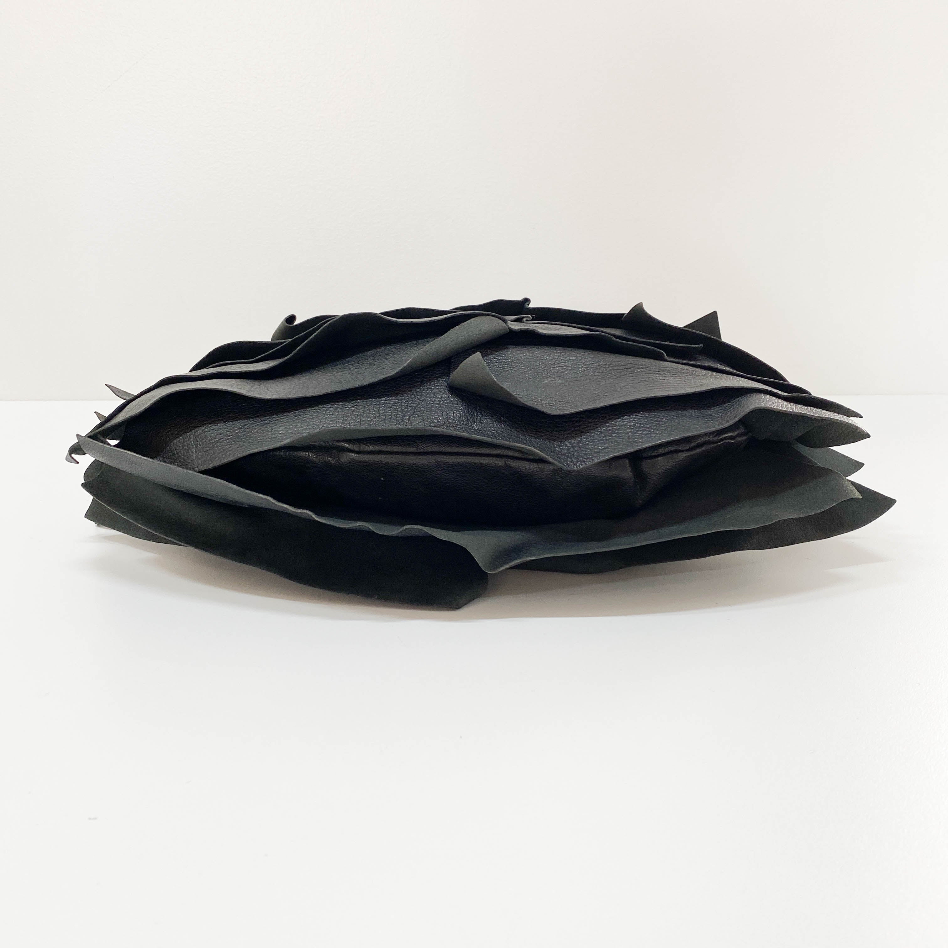 Saint Tropez Black Leather Shoulder Bag