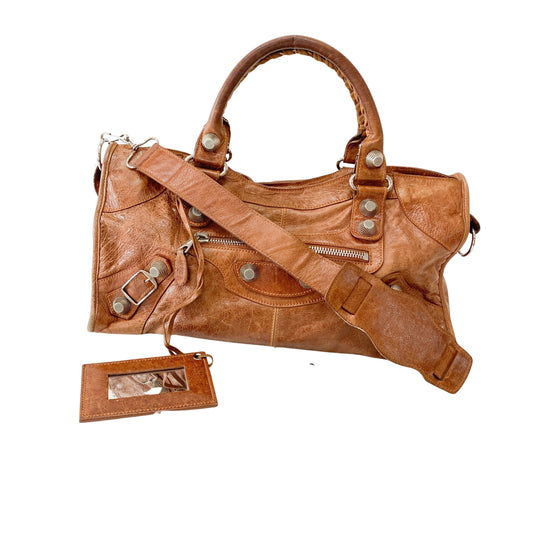 Parttime Brown Leather Handle Bag